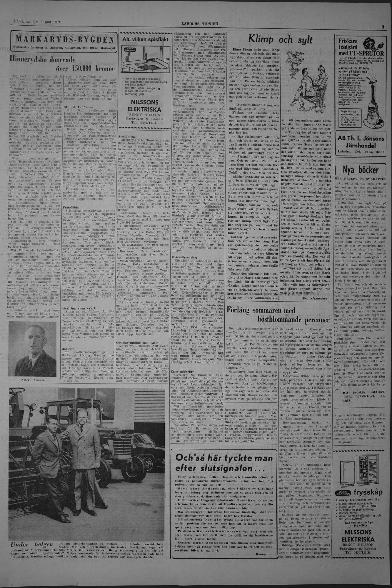 Laholms Tidning Måndag 2 juni 1969, sida 3