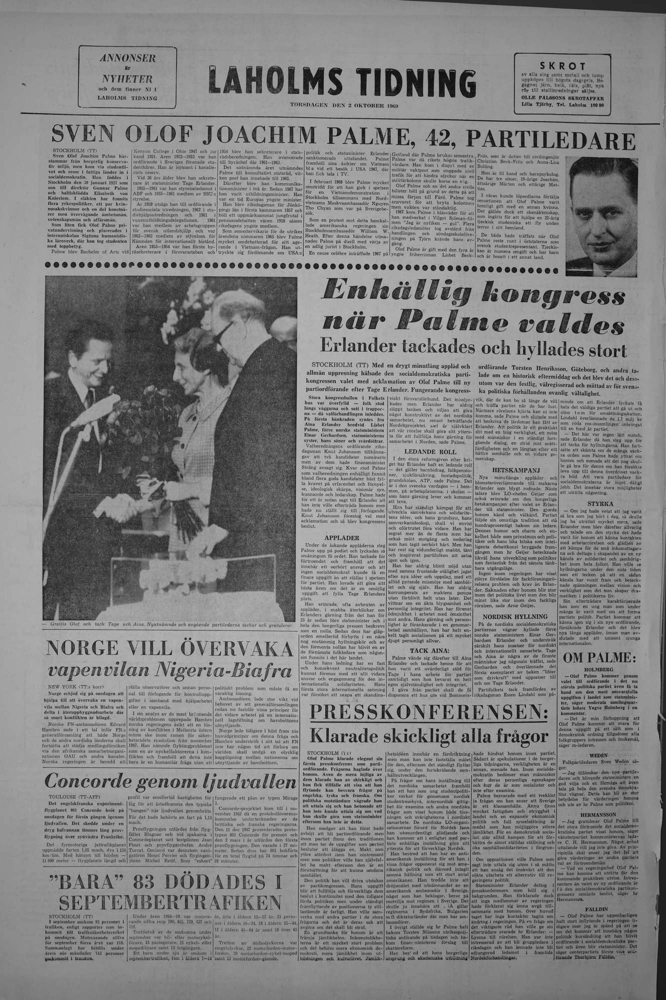 Laholms Tidning Torsdag 2 oktober 1969, sida 8