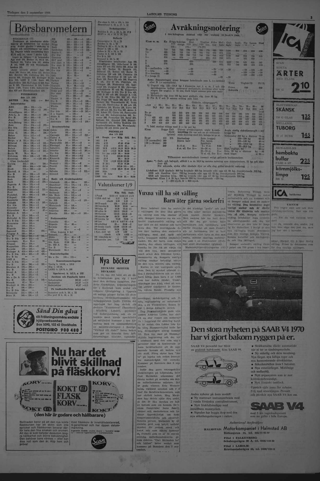 Laholms Tidning Tisdag 2 september 1969, sida 3
