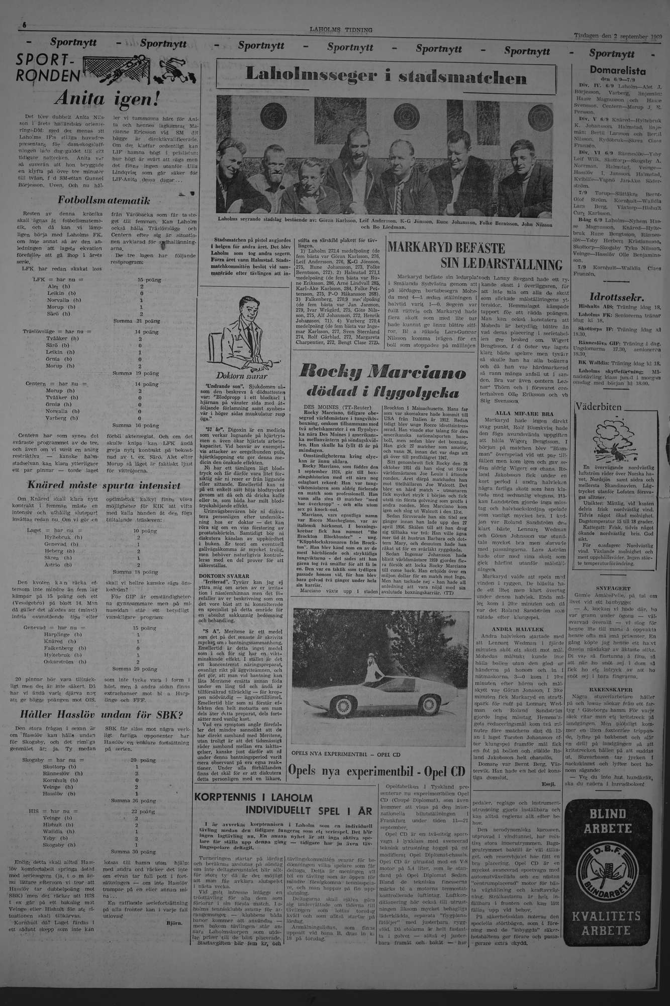 Laholms Tidning Tisdag 2 september 1969, sida 6