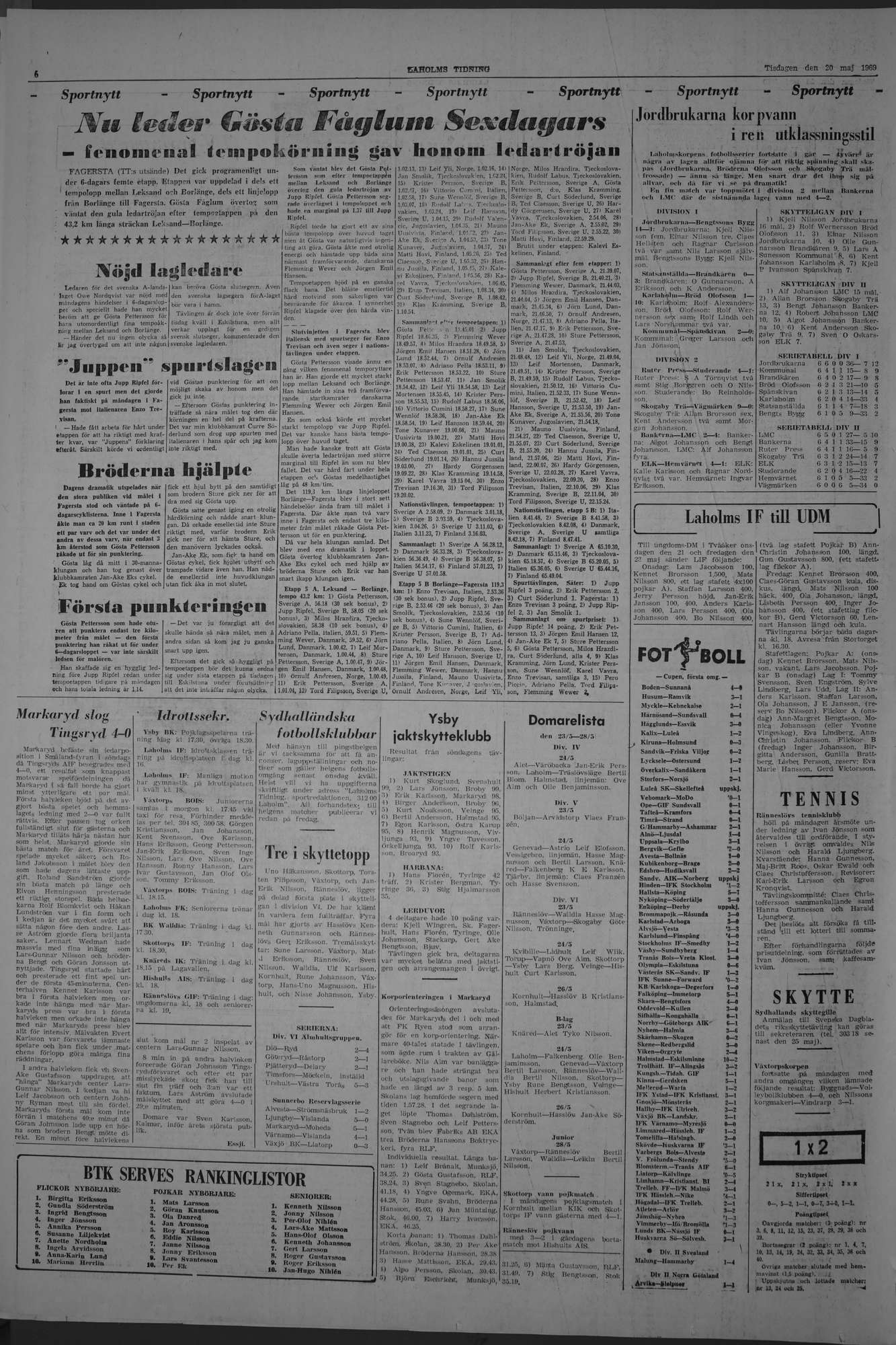 Laholms Tidning Tisdag 20 maj 1969, sida 6
