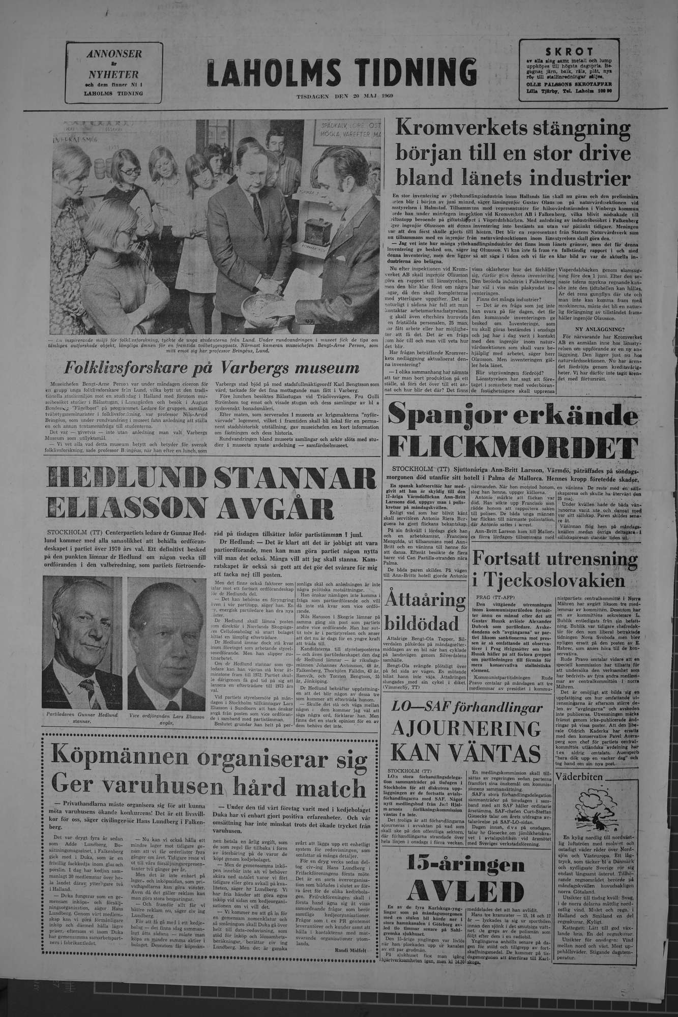 Laholms Tidning Tisdag 20 maj 1969, sida 8