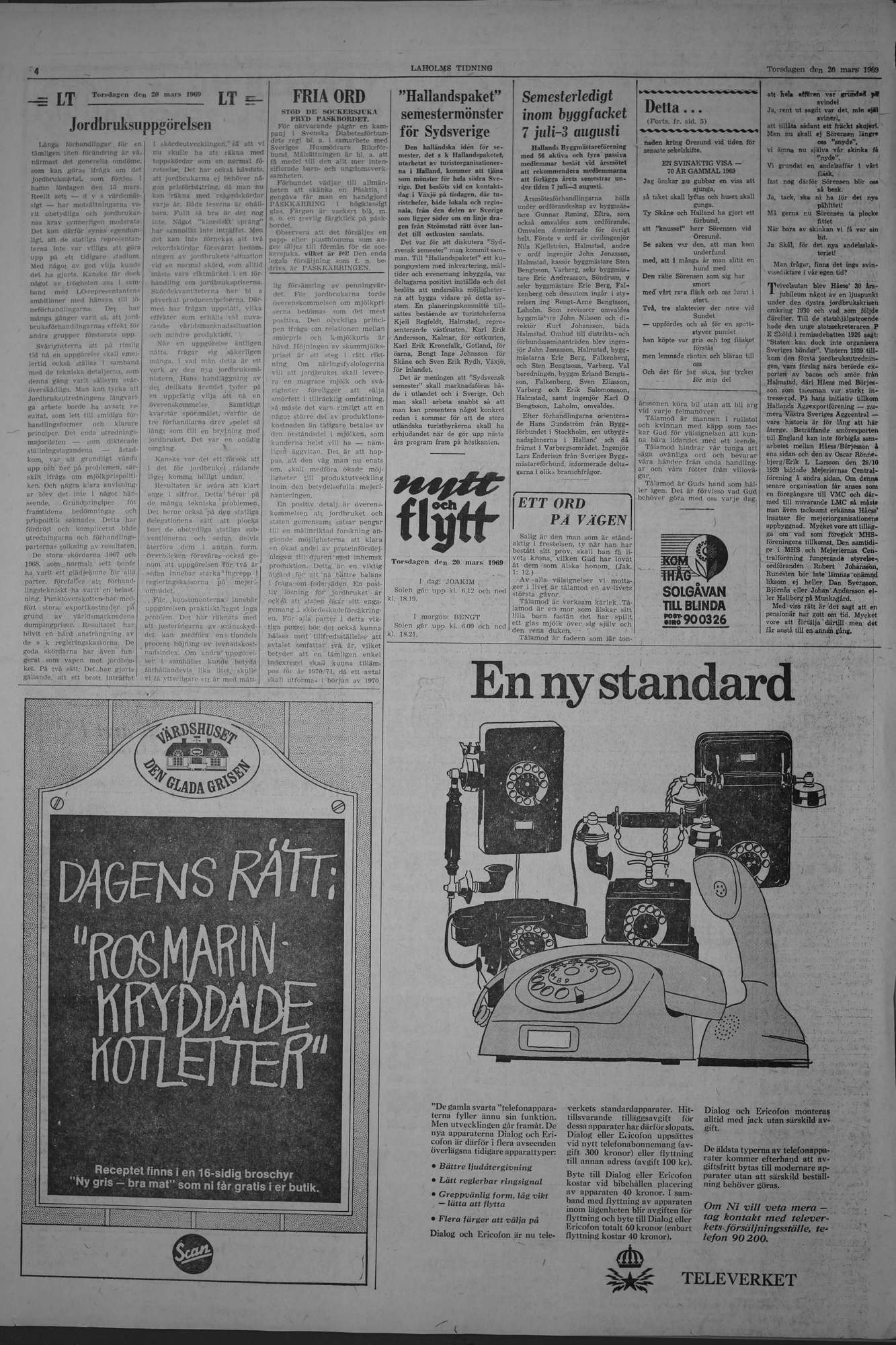 Laholms Tidning Torsdag 20 mars 1969, sida 4