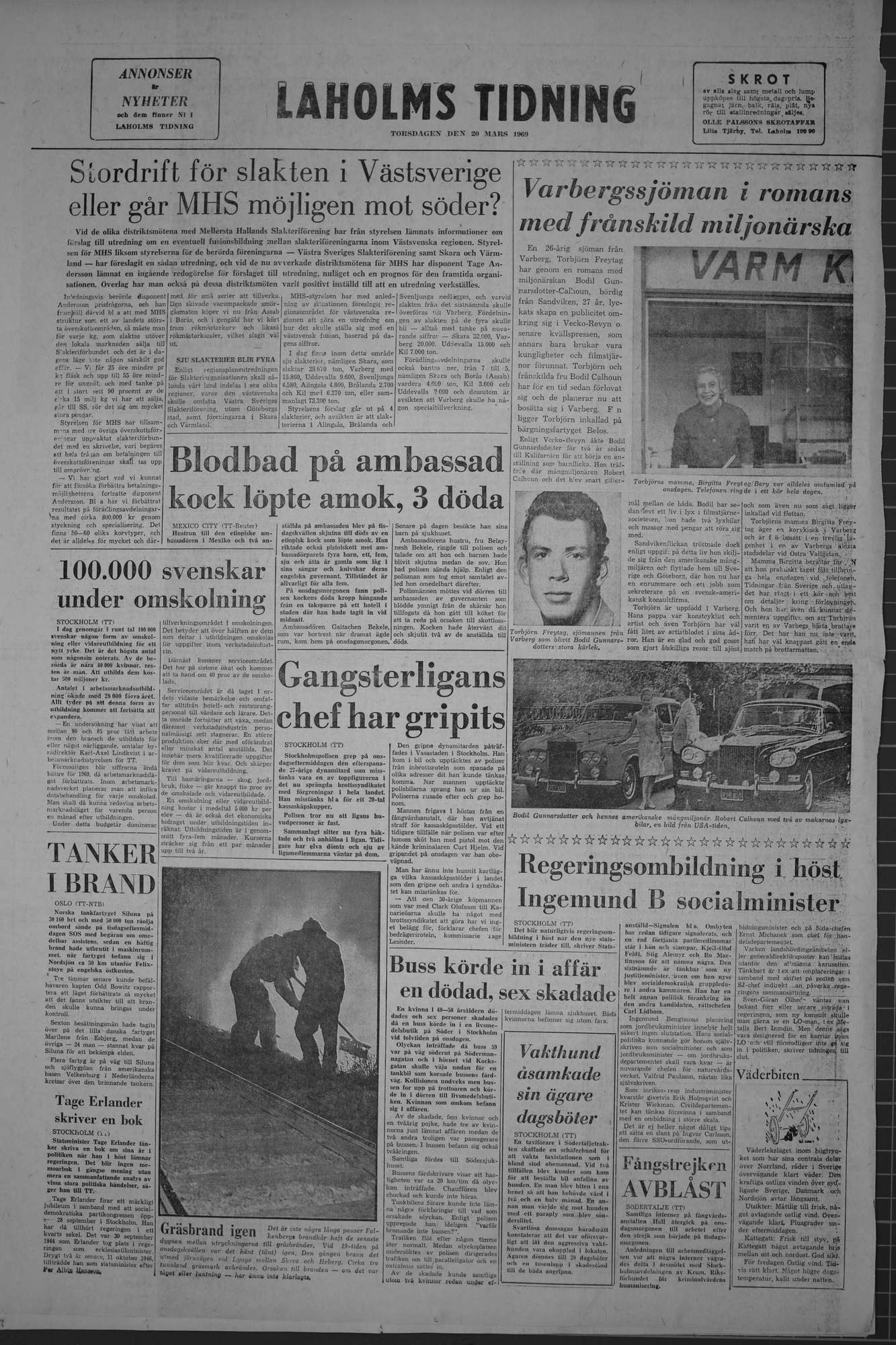 Laholms Tidning Torsdag 20 mars 1969, sida 8