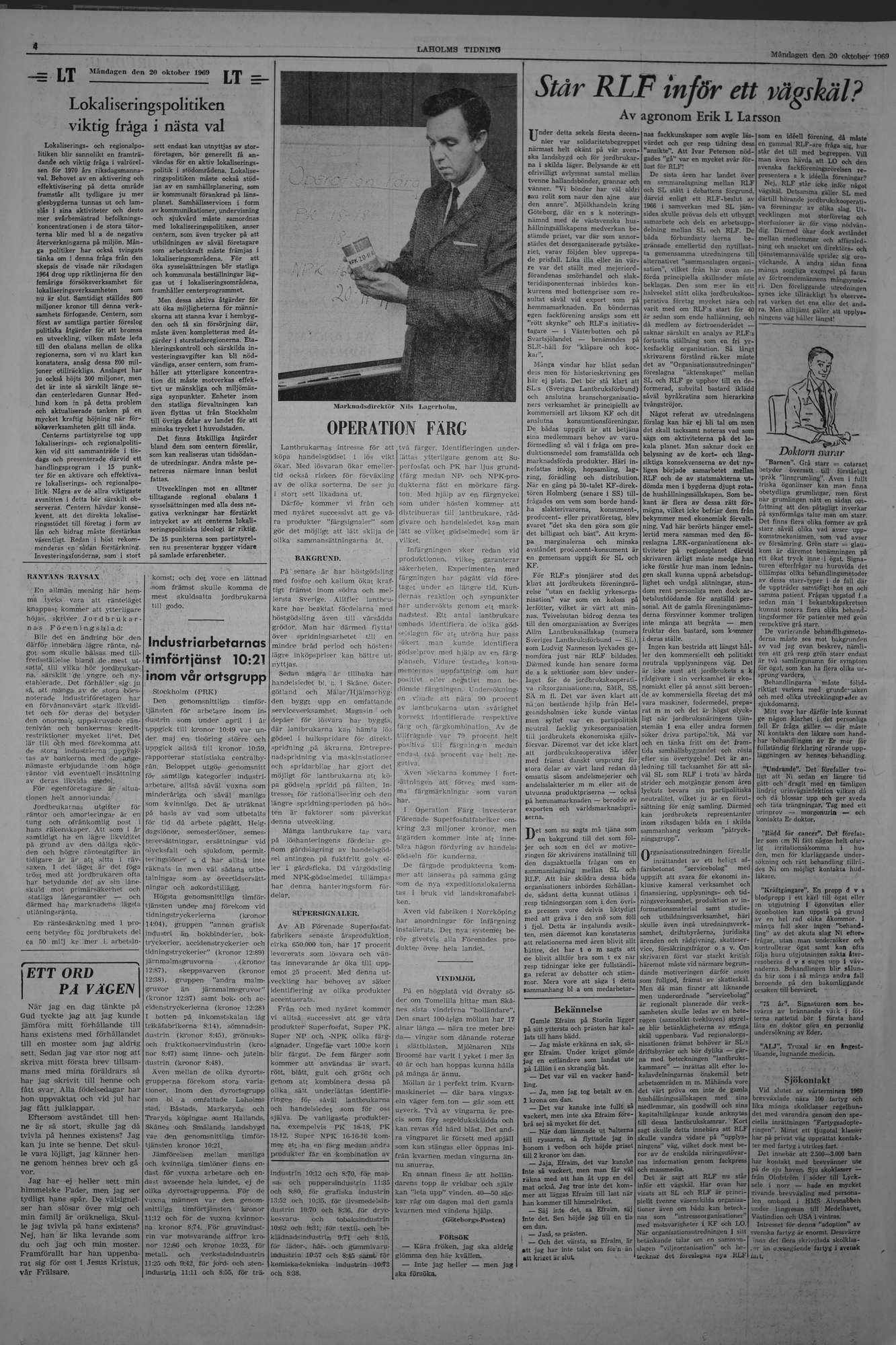 Laholms Tidning Måndag 20 oktober 1969, sida 4
