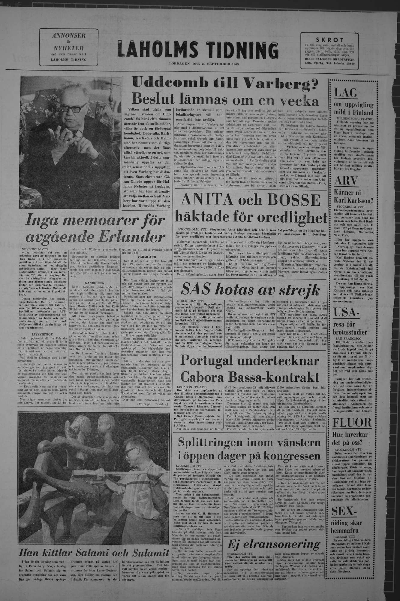 Laholms Tidning Lördag 20 september 1969, sida 8
