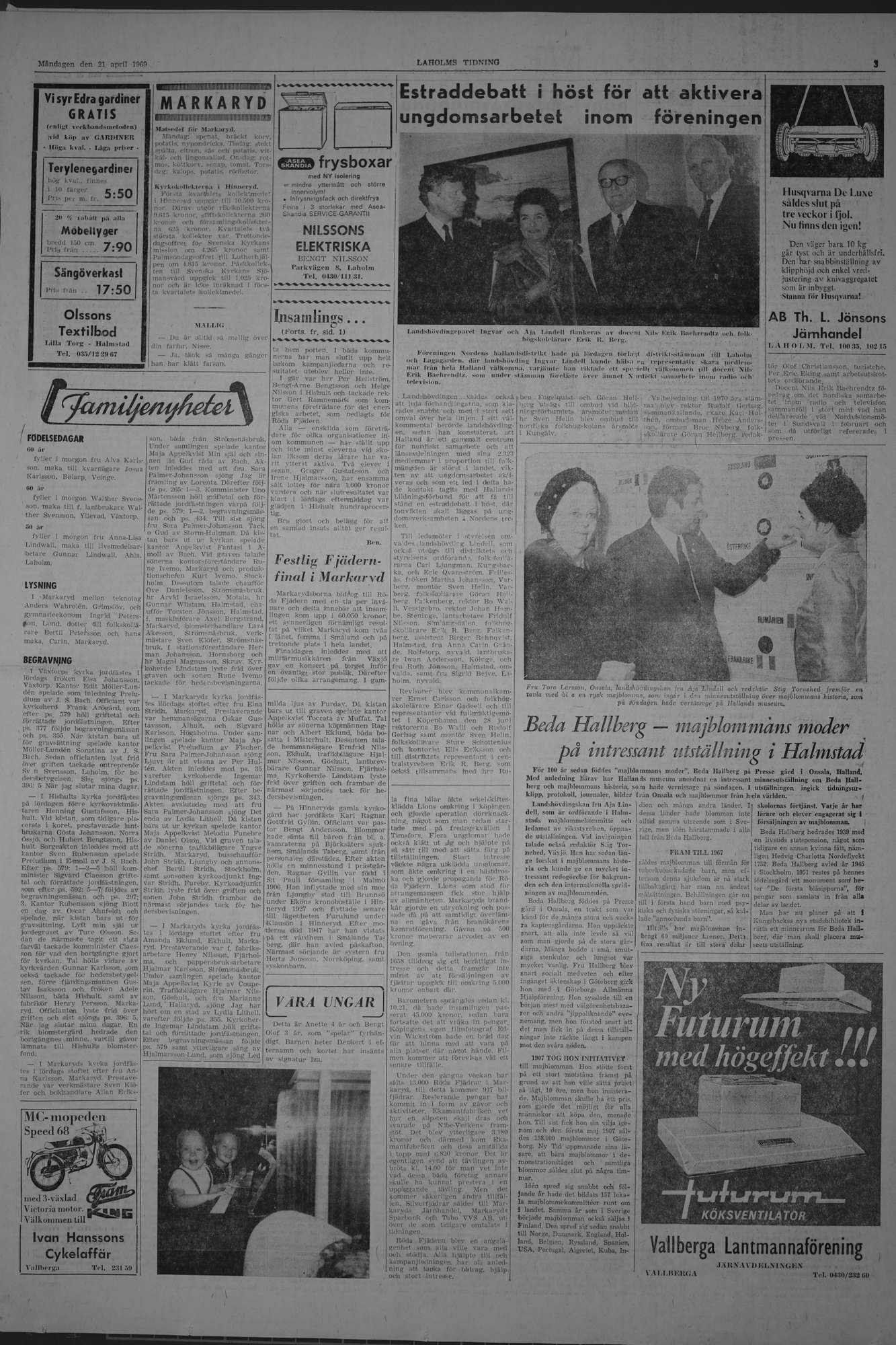 Laholms Tidning Måndag 21 april 1969, sida 3