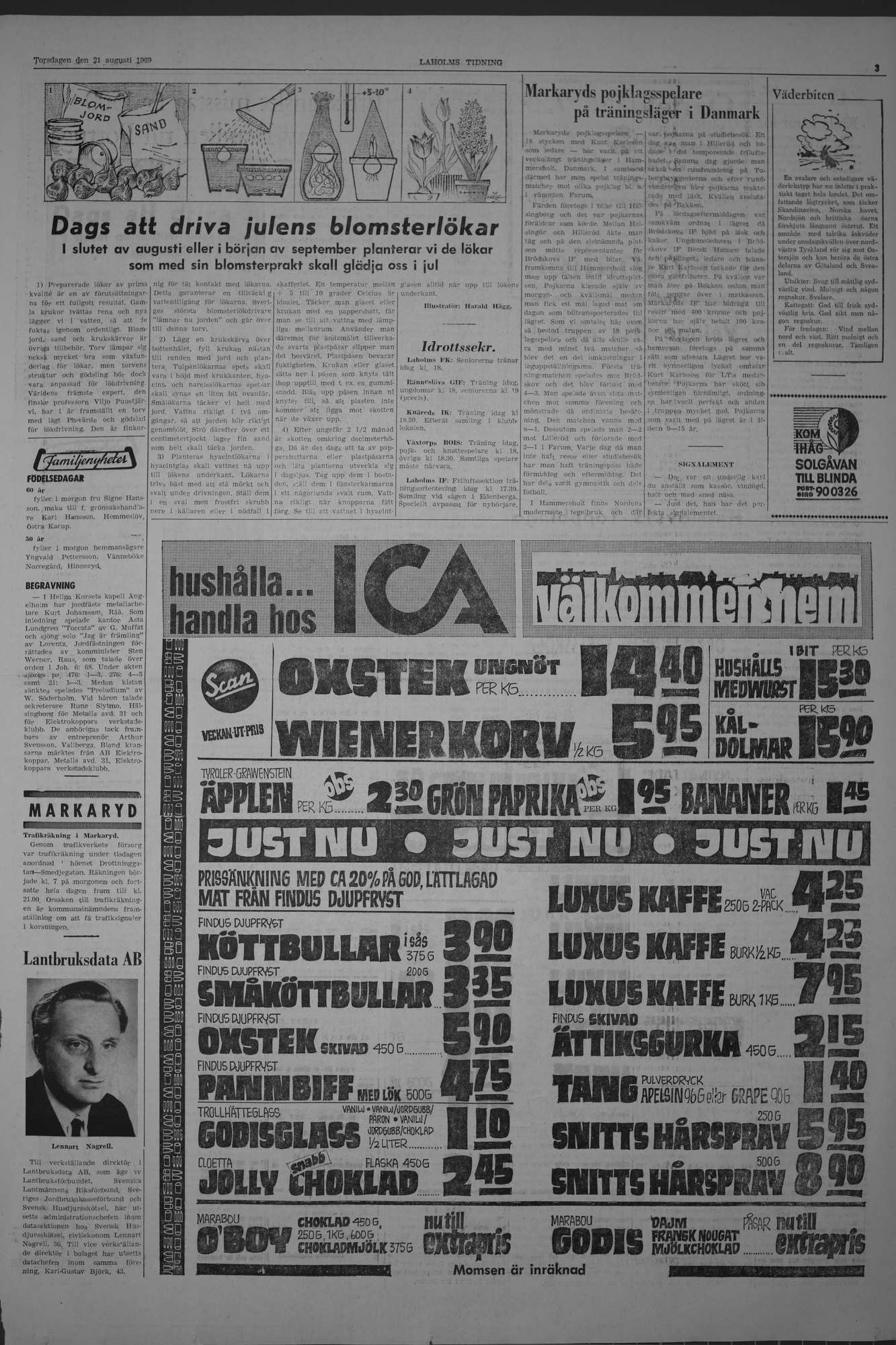 Laholms Tidning Torsdag 21 augusti 1969, sida 3