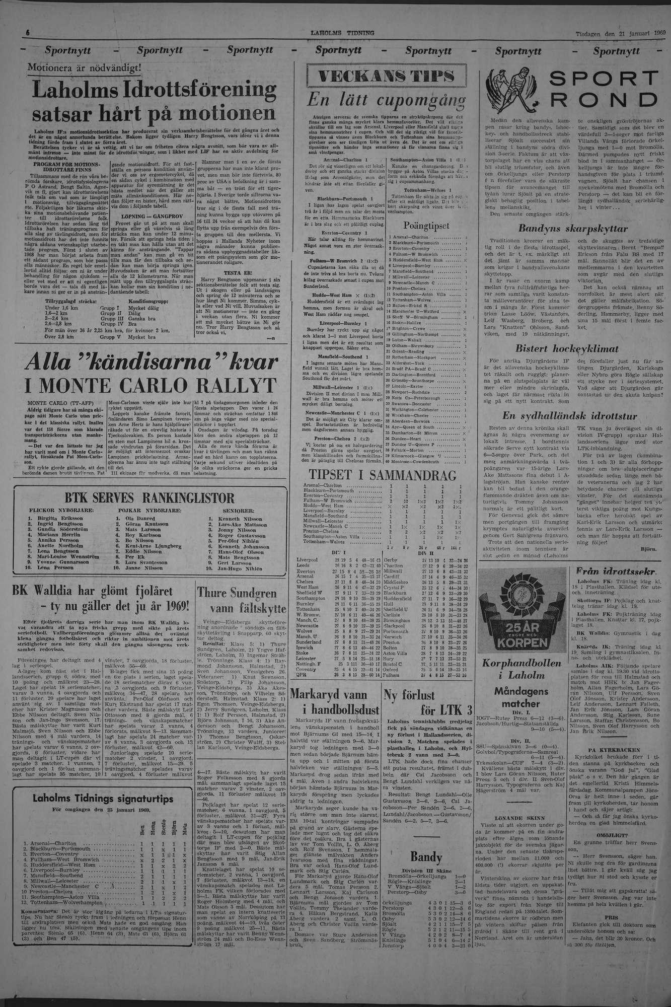 Laholms Tidning Tisdag 21 januari 1969, sida 6