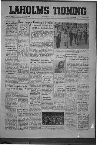 Förstasidan, Lördag 16 juli 1949