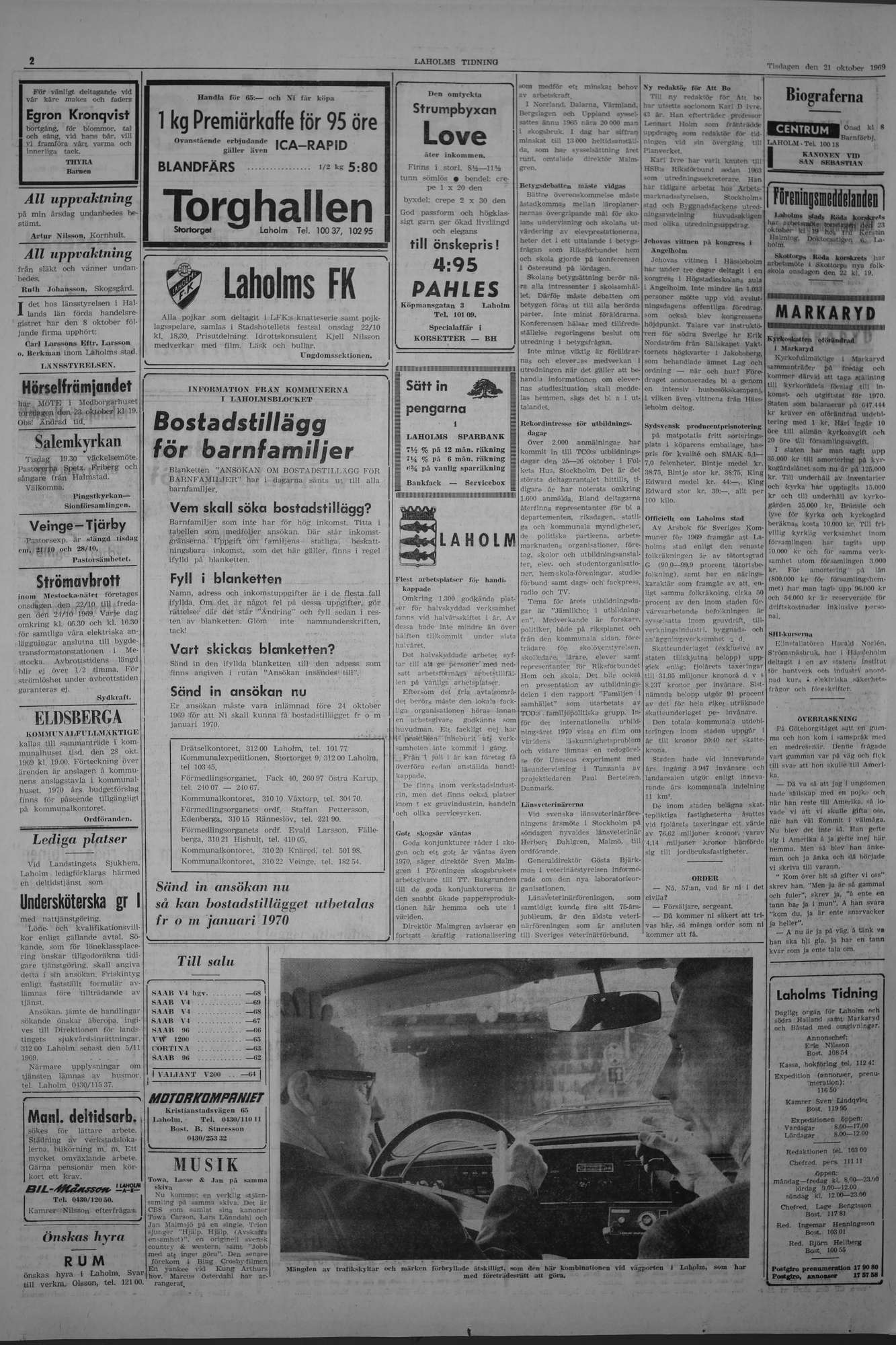 Laholms Tidning Tisdag 21 oktober 1969, sida 2