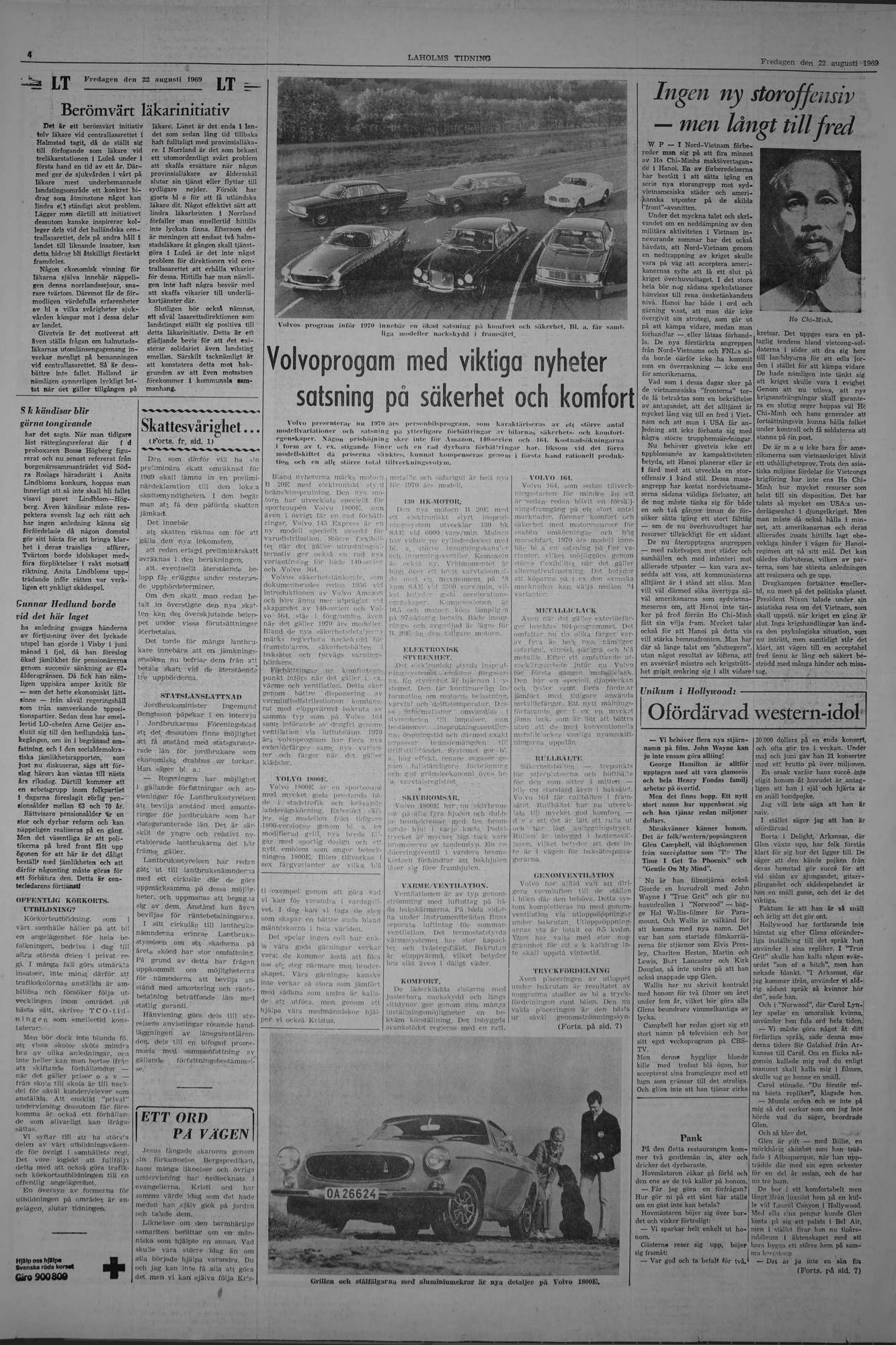 Laholms Tidning Fredag 22 augusti 1969, sida 4