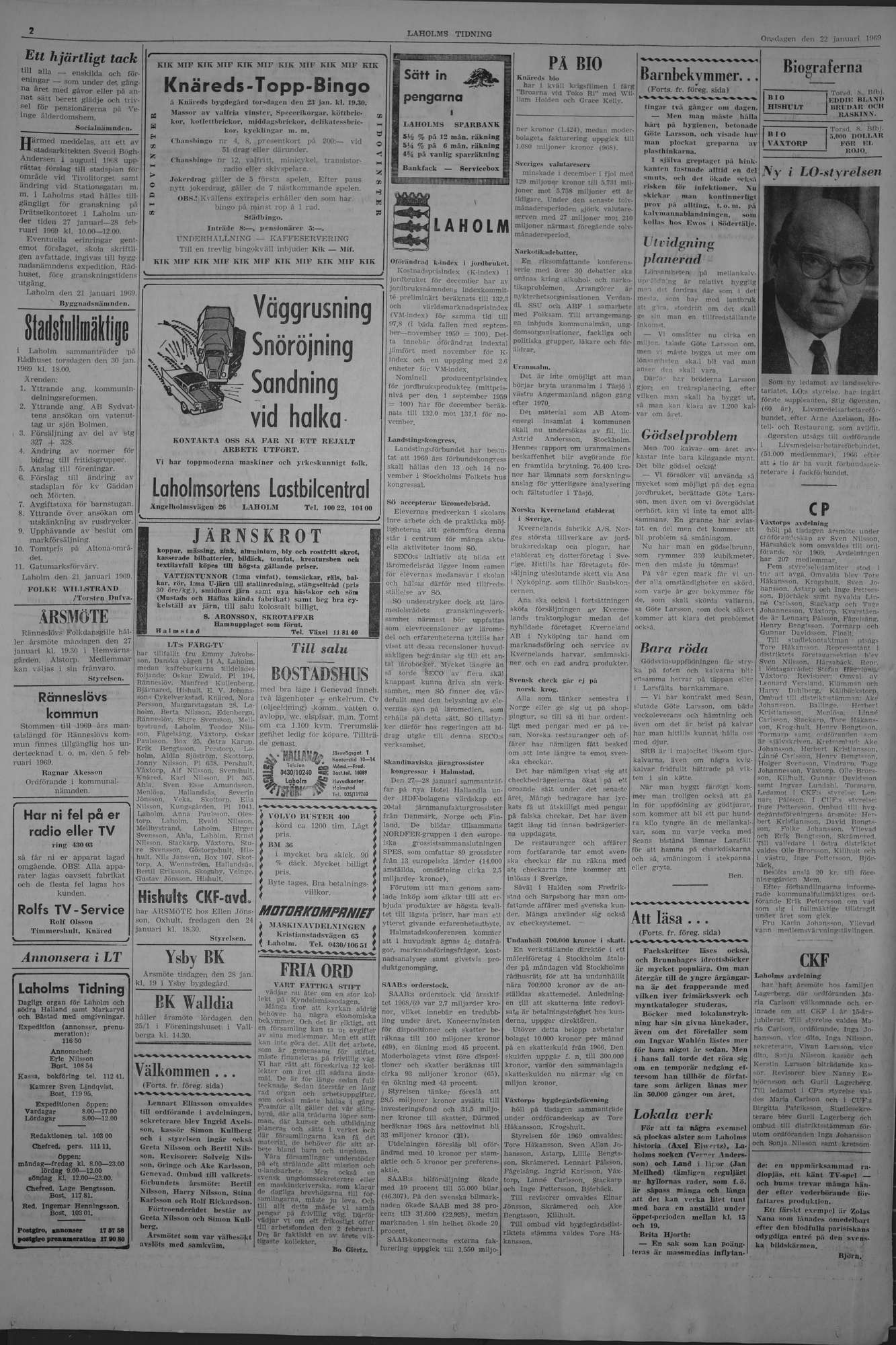 Laholms Tidning Onsdag 22 januari 1969, sida 2