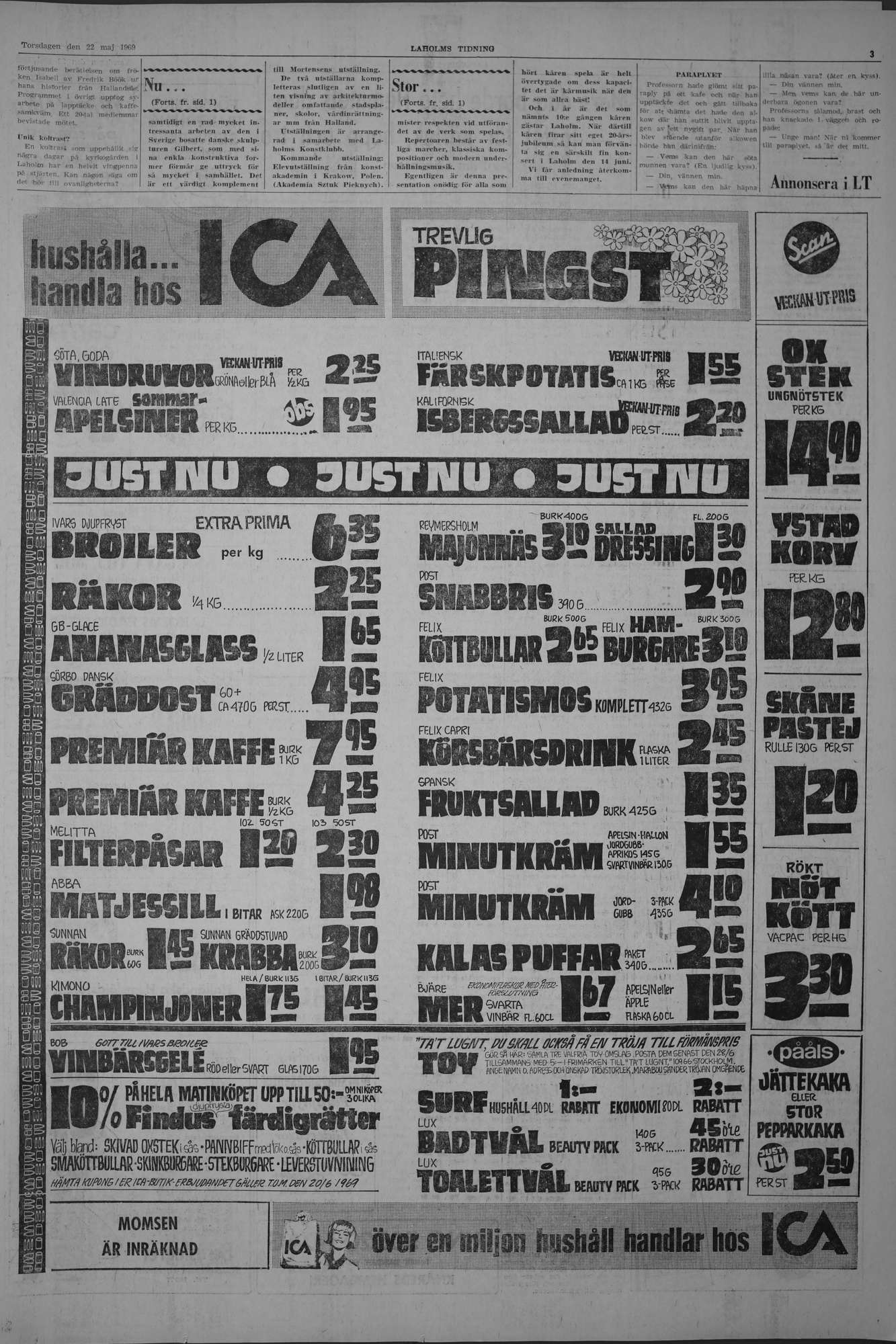 Laholms Tidning Torsdag 22 maj 1969, sida 3