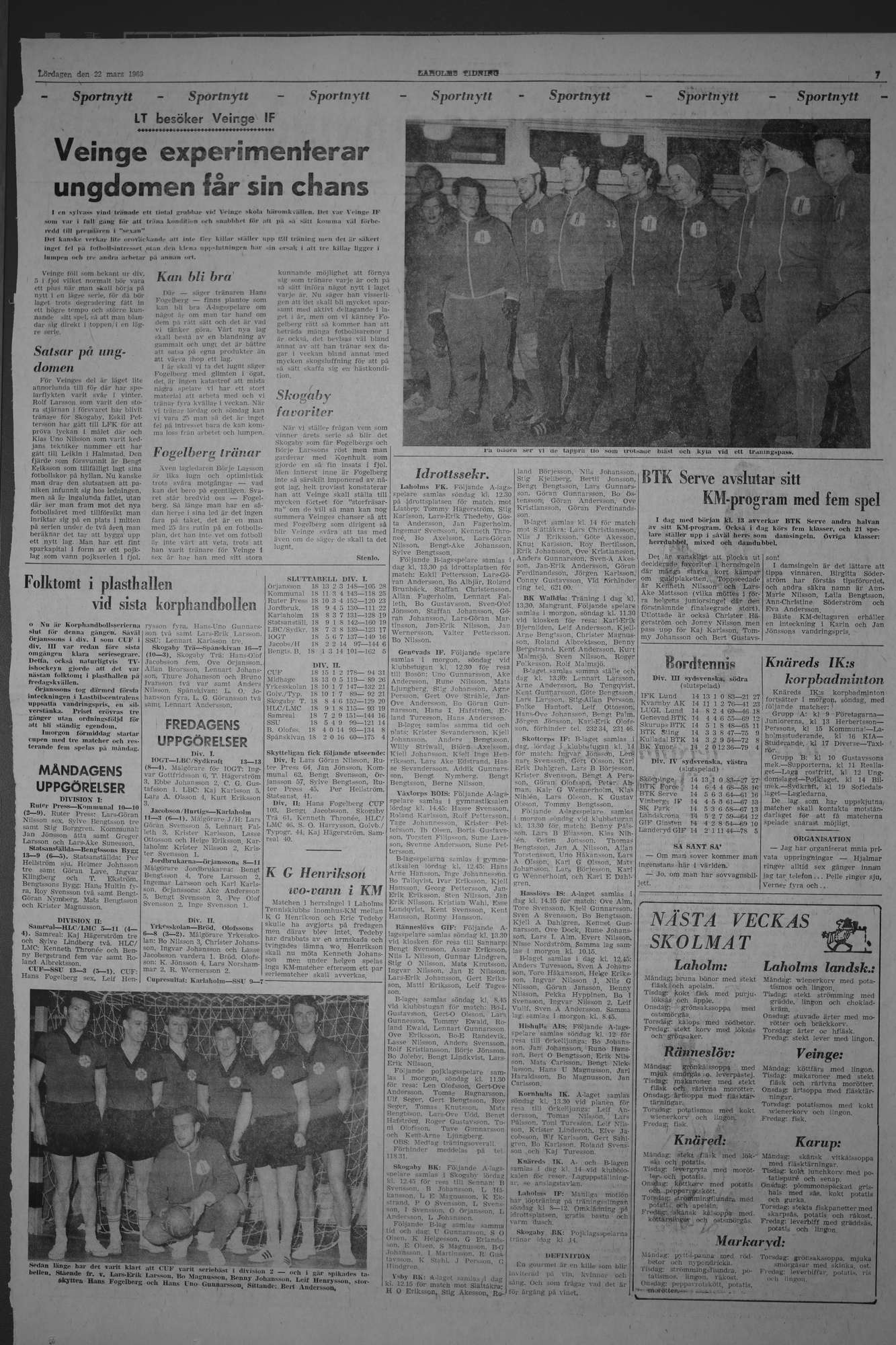 Laholms Tidning Lördag 22 mars 1969, sida 7