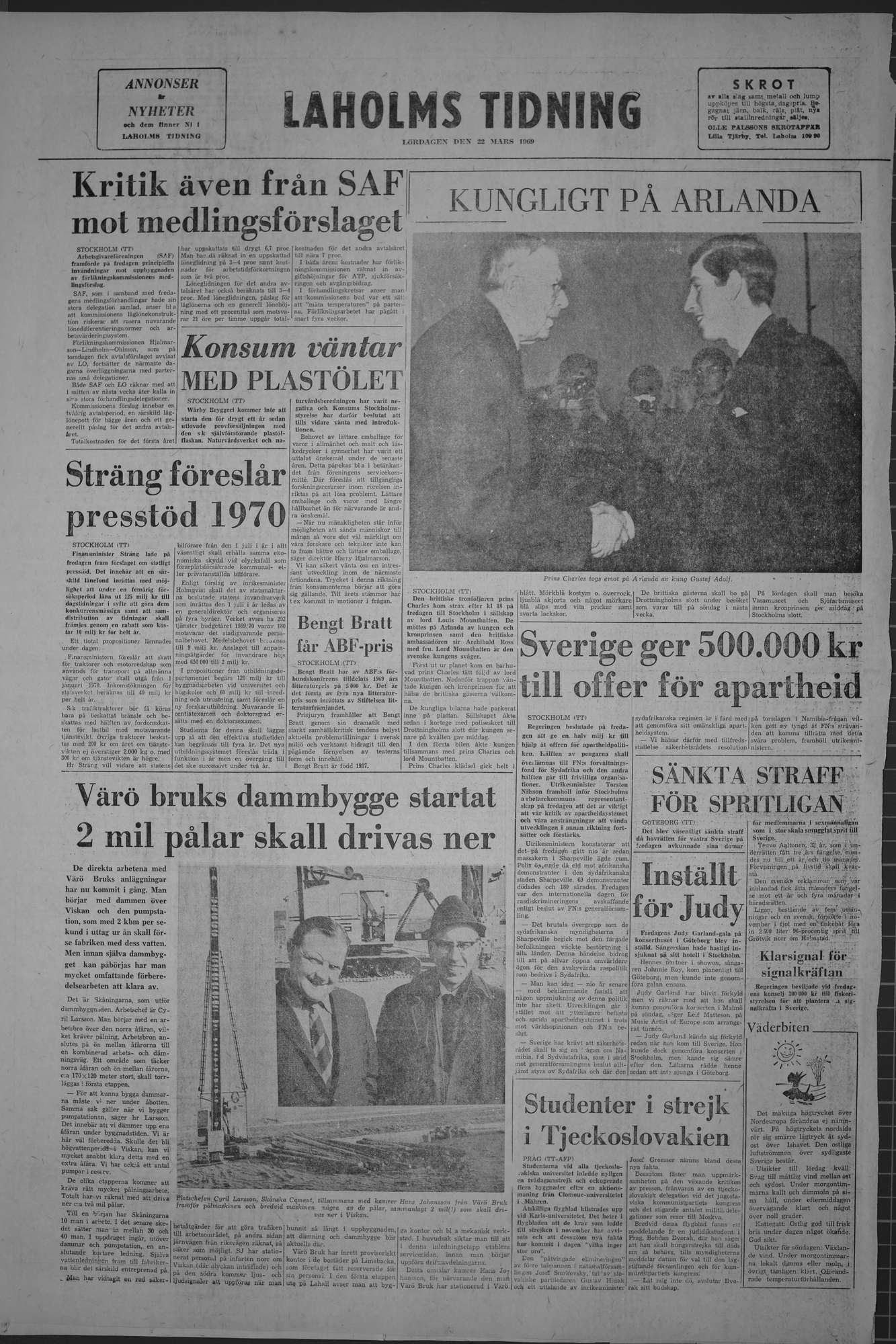 Laholms Tidning Lördag 22 mars 1969, sida 8