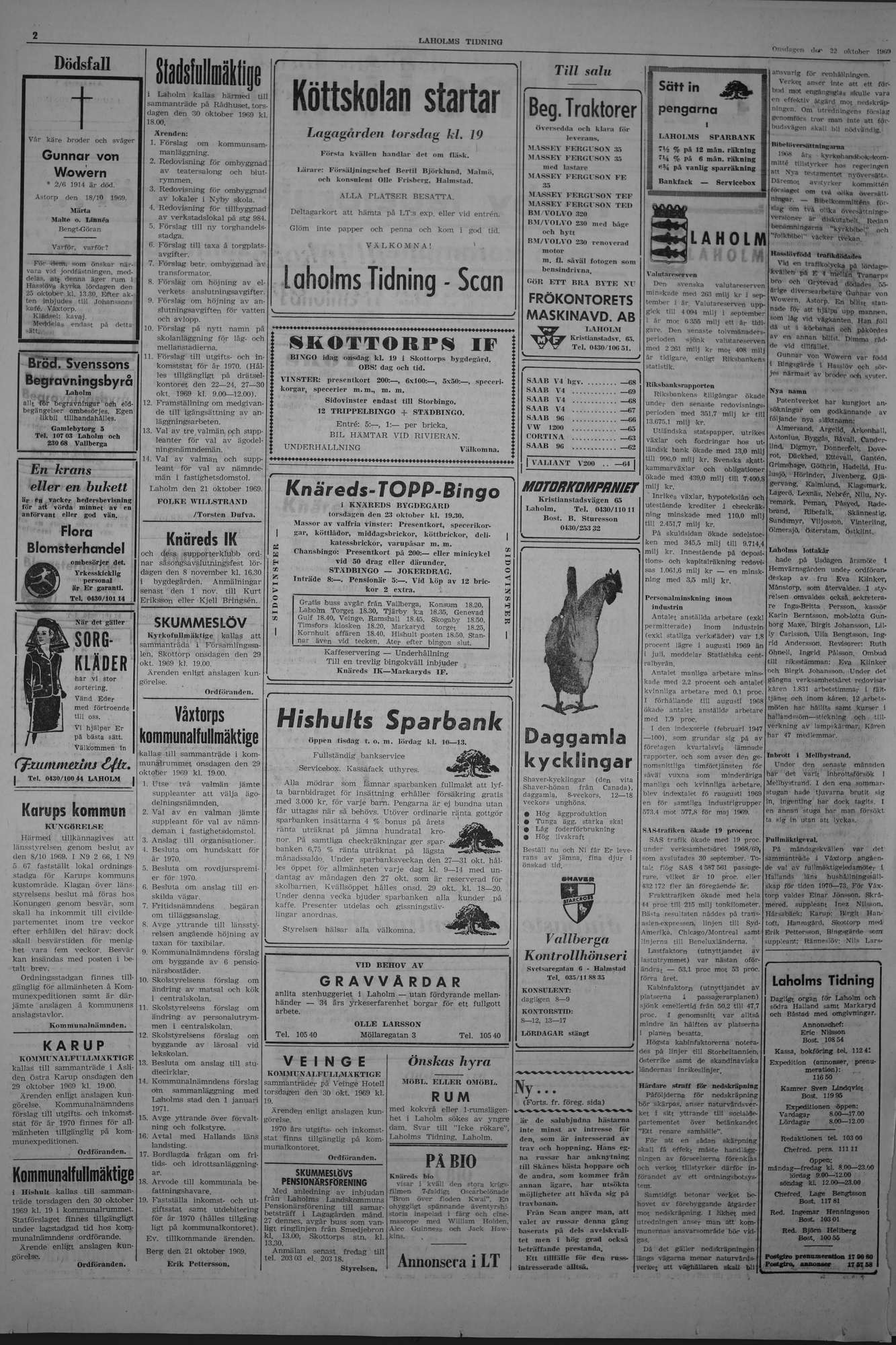 Laholms Tidning Onsdag 22 oktober 1969, sida 2