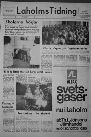 Förstasidan, Lördag 23 augusti 1969