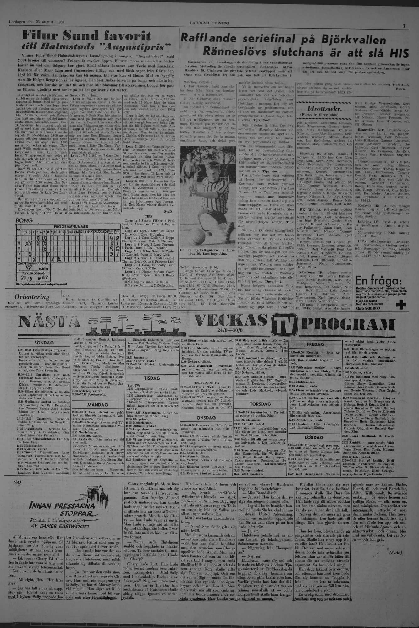 Laholms Tidning Lördag 23 augusti 1969, sida 7