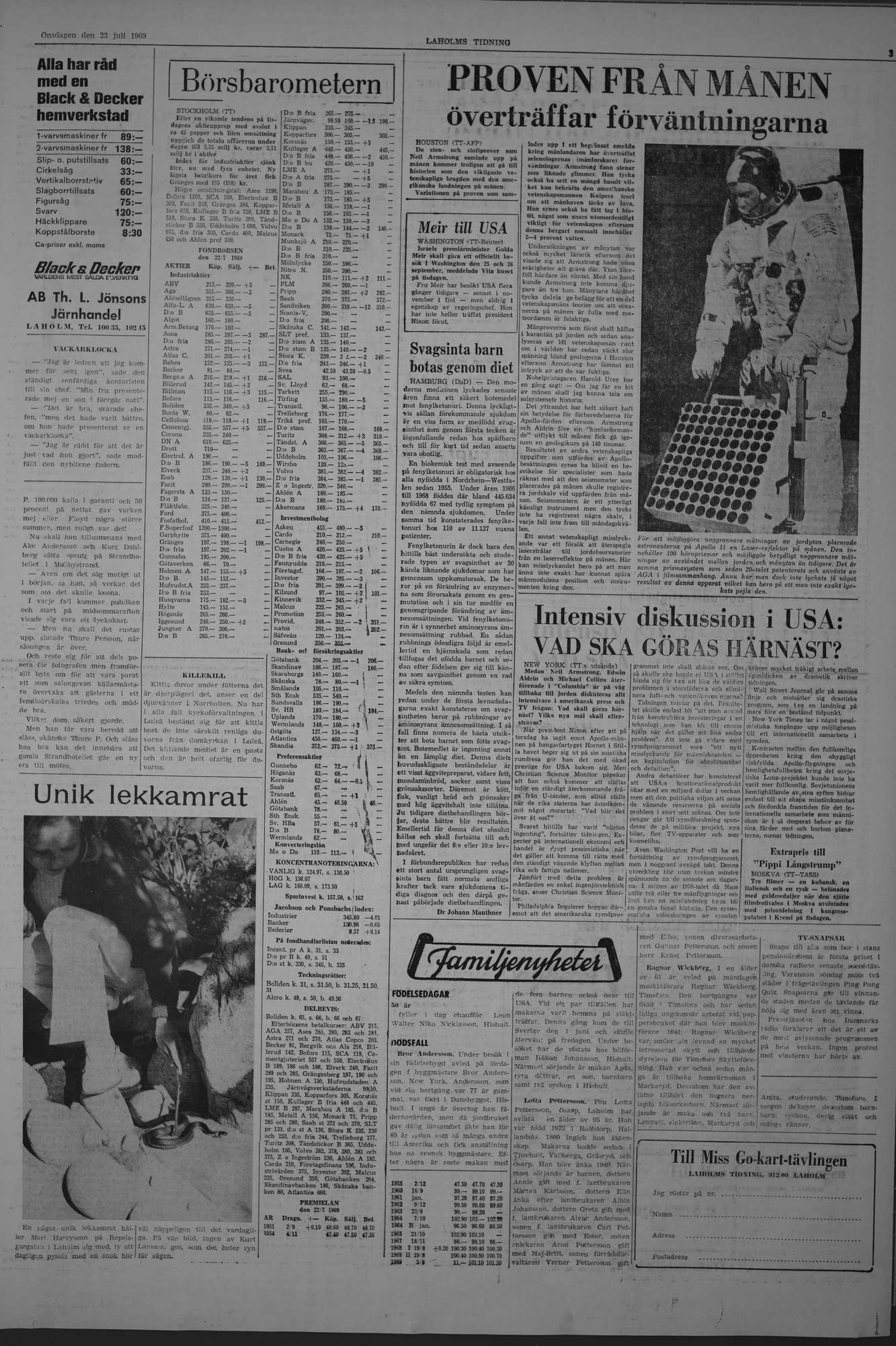 Laholms Tidning Onsdag 23 juli 1969, sida 3