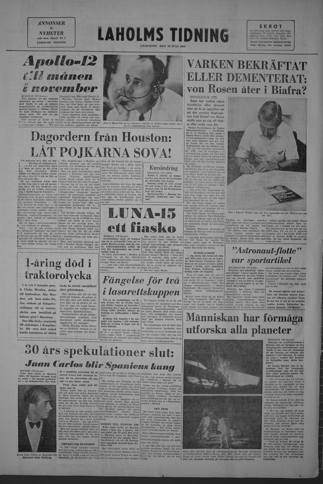 Laholms Tidning Onsdag 23 juli 1969, sida 8