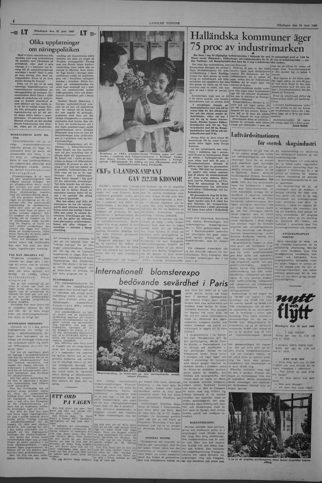 Laholms Tidning Måndag 23 juni 1969, sida 4