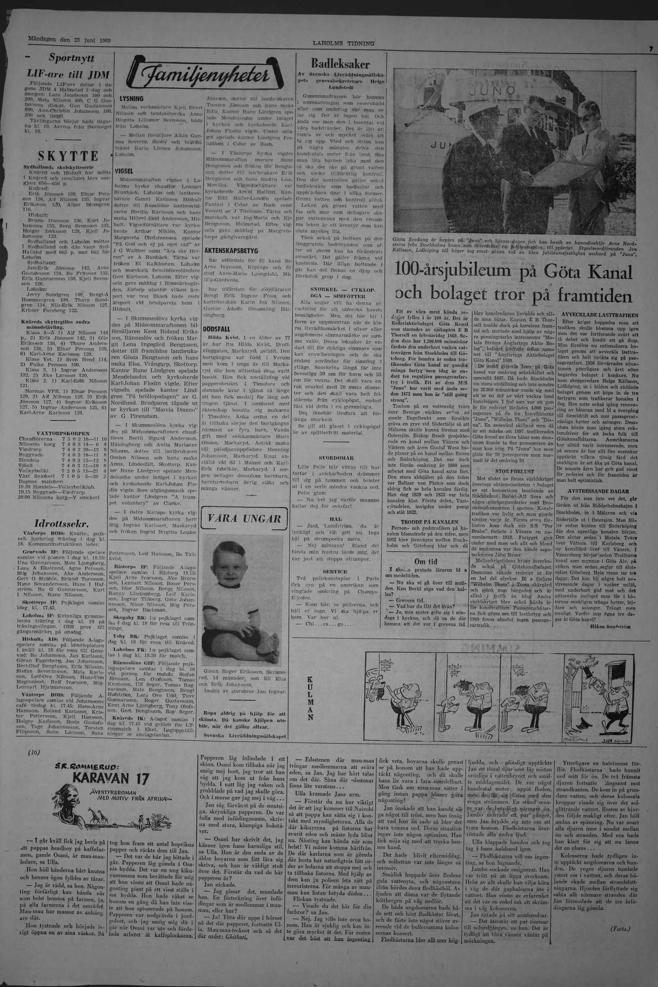 Laholms Tidning Måndag 23 juni 1969, sida 7