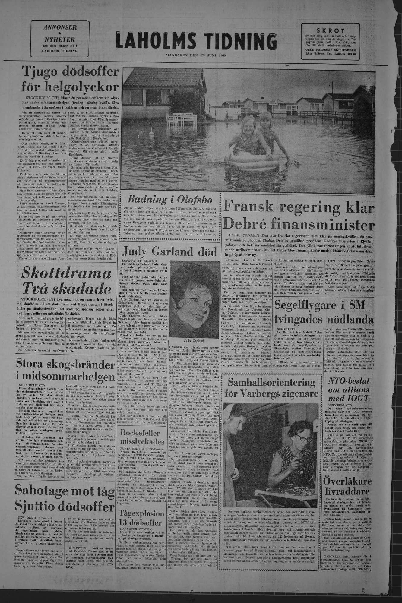 Laholms Tidning Måndag 23 juni 1969, sida 8