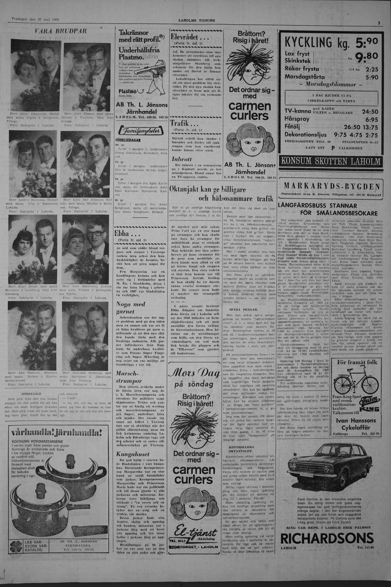 Laholms Tidning Fredag 23 maj 1969, sida 3