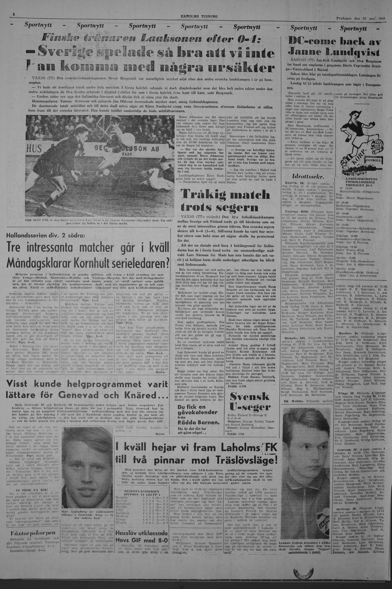 Laholms Tidning Fredag 23 maj 1969, sida 6