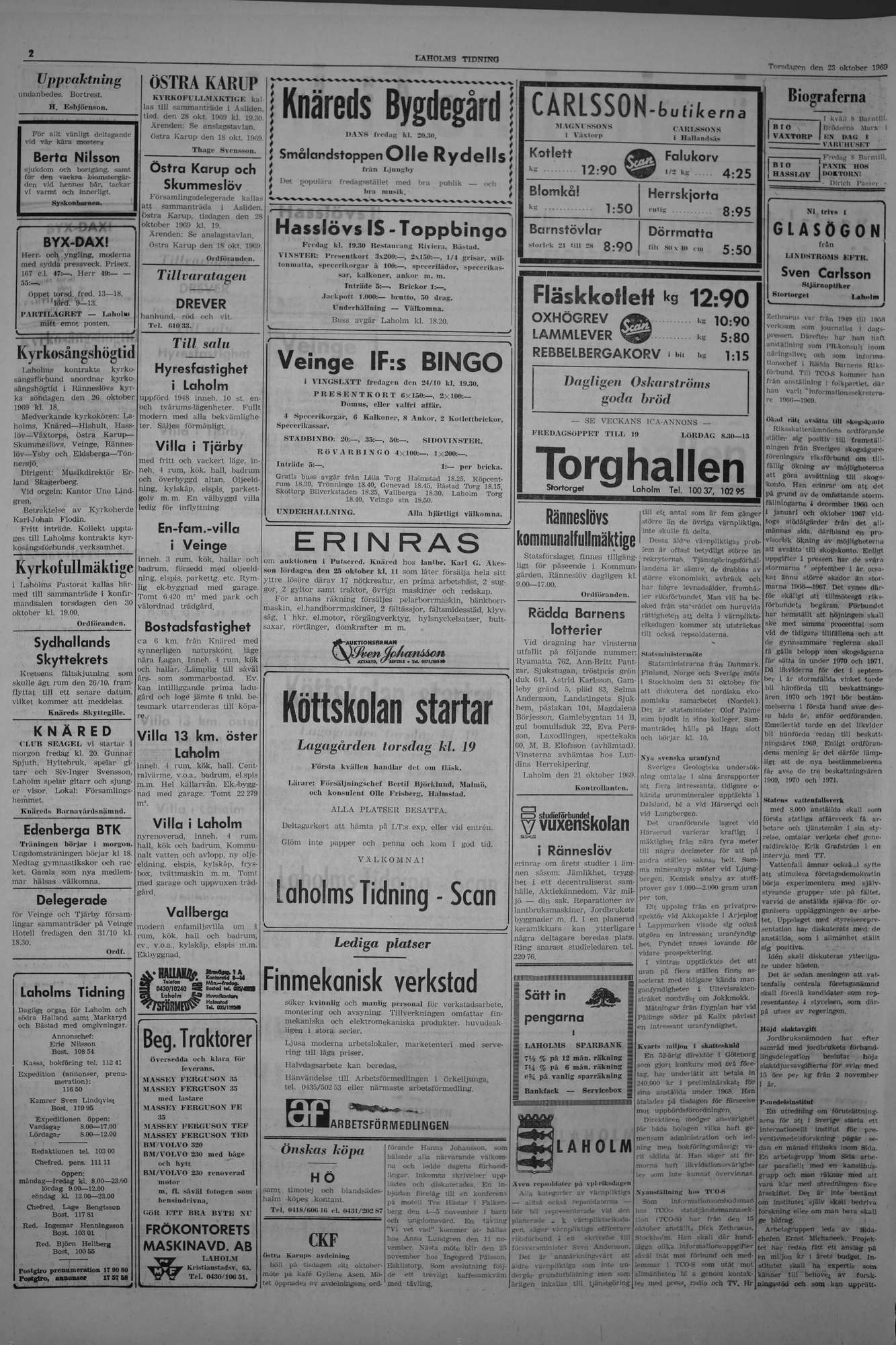 Laholms Tidning Torsdag 23 oktober 1969, sida 2