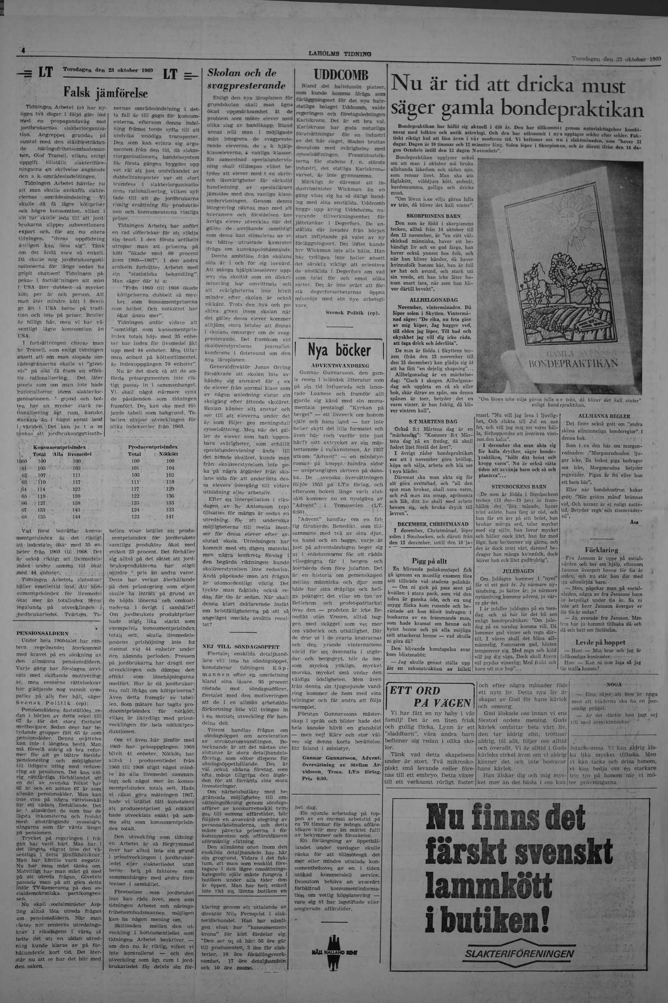 Laholms Tidning Torsdag 23 oktober 1969, sida 4