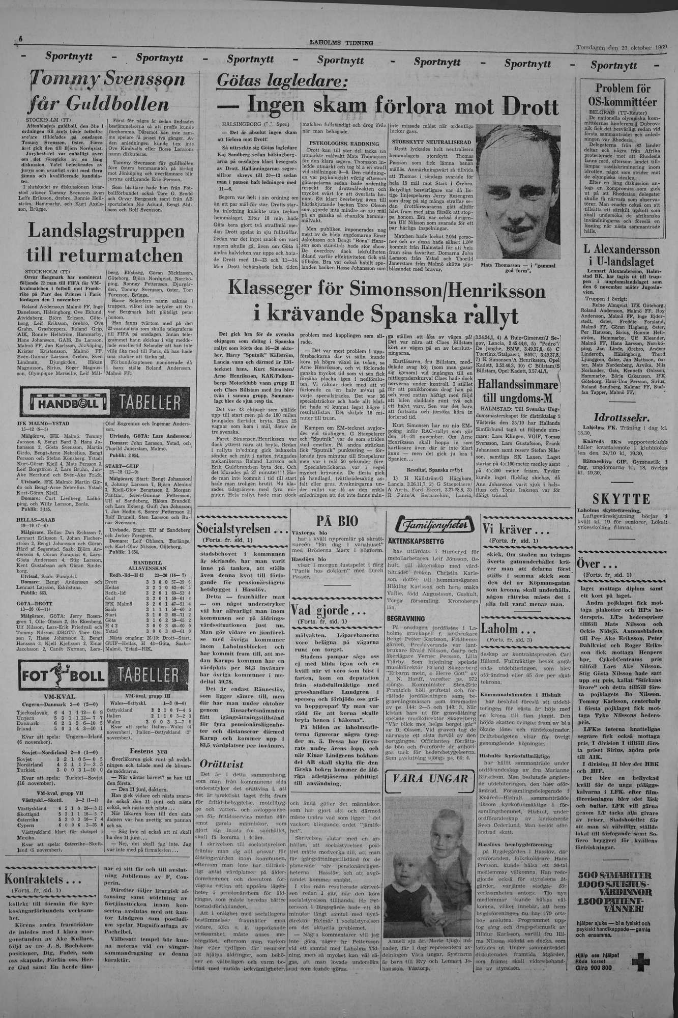 Laholms Tidning Torsdag 23 oktober 1969, sida 6