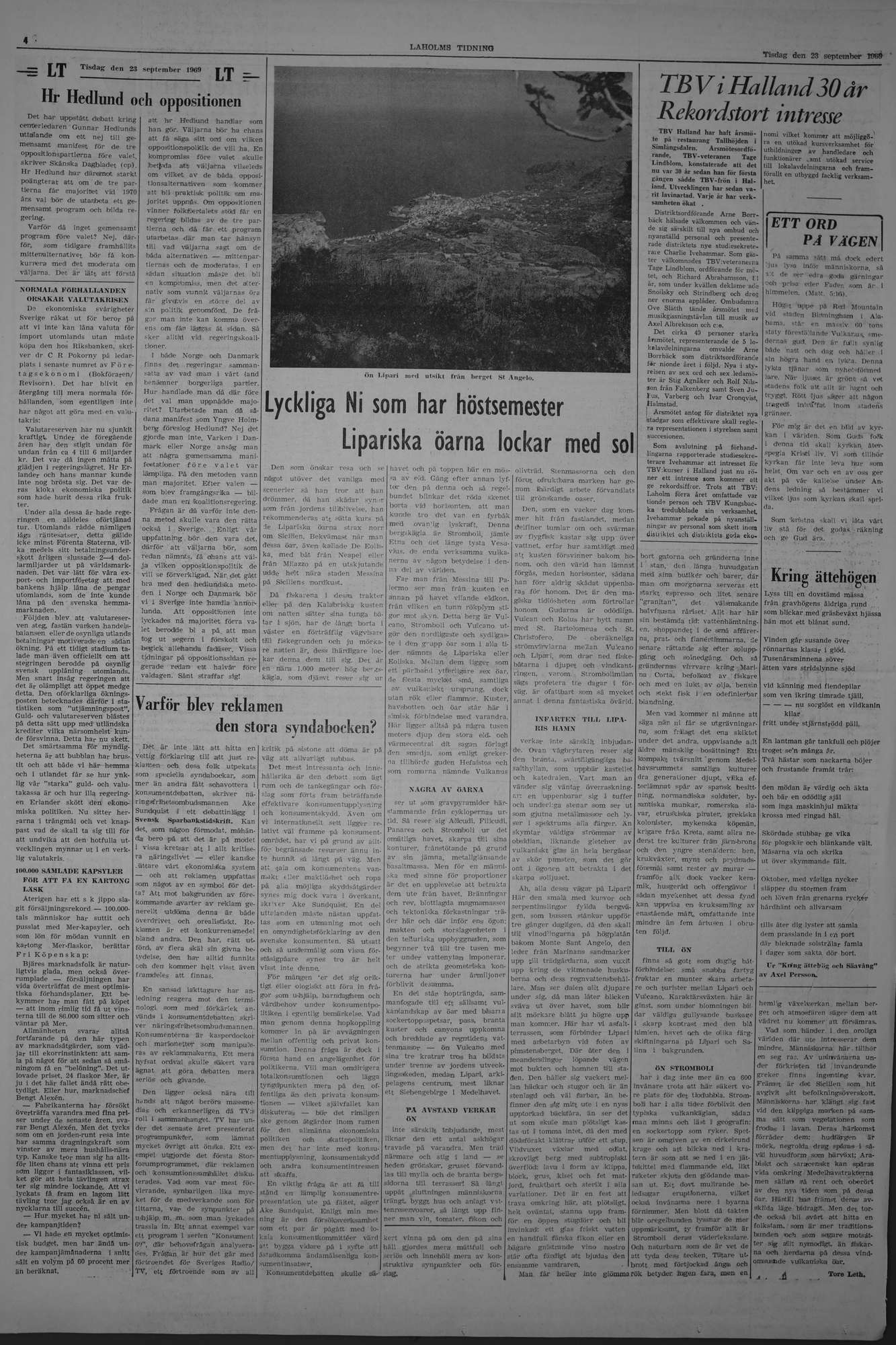 Laholms Tidning Tisdag 23 september 1969, sida 4