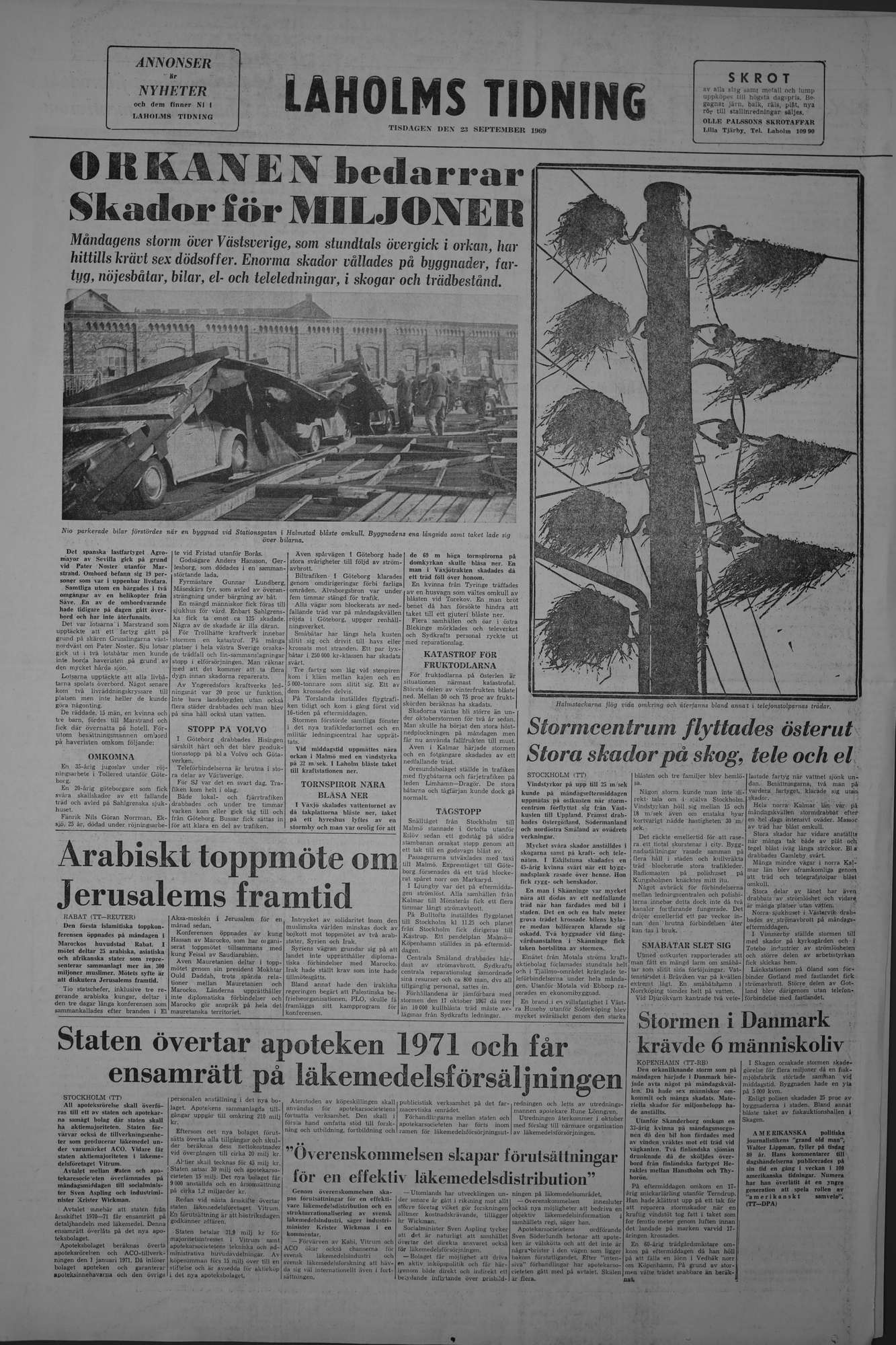 Laholms Tidning Tisdag 23 september 1969, sida 8