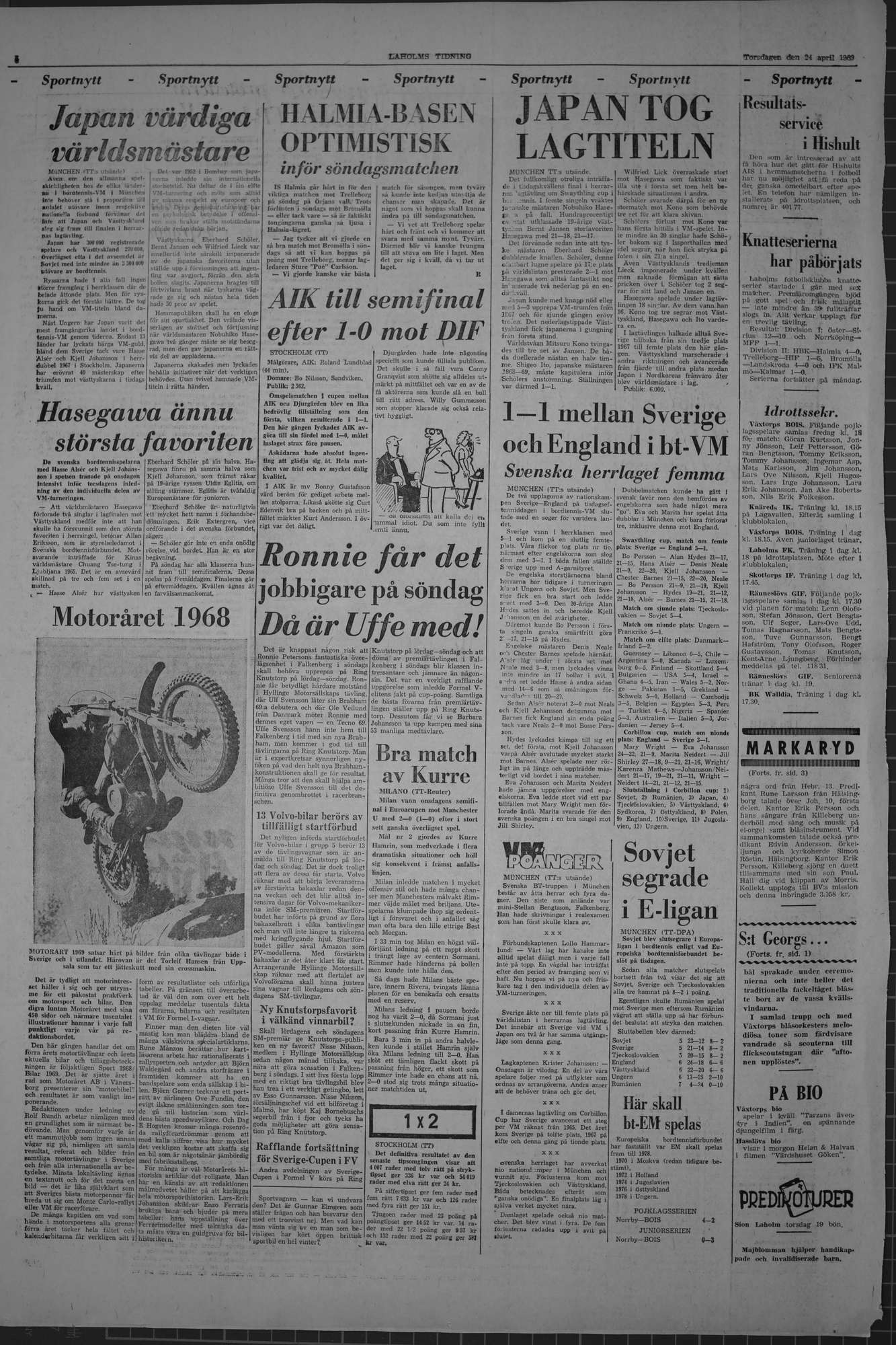 Laholms Tidning Torsdag 24 april 1969, sida 6