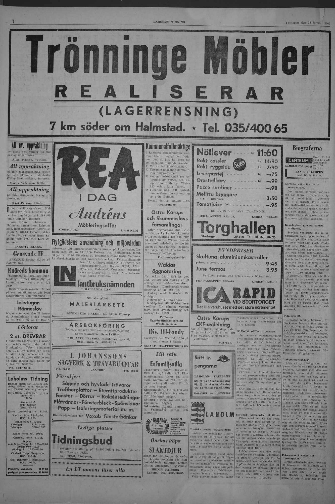 Laholms Tidning Fredag 24 januari 1969, sida 2