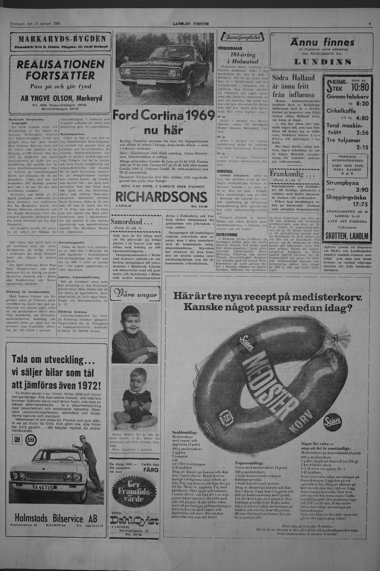 Laholms Tidning Fredag 24 januari 1969, sida 3