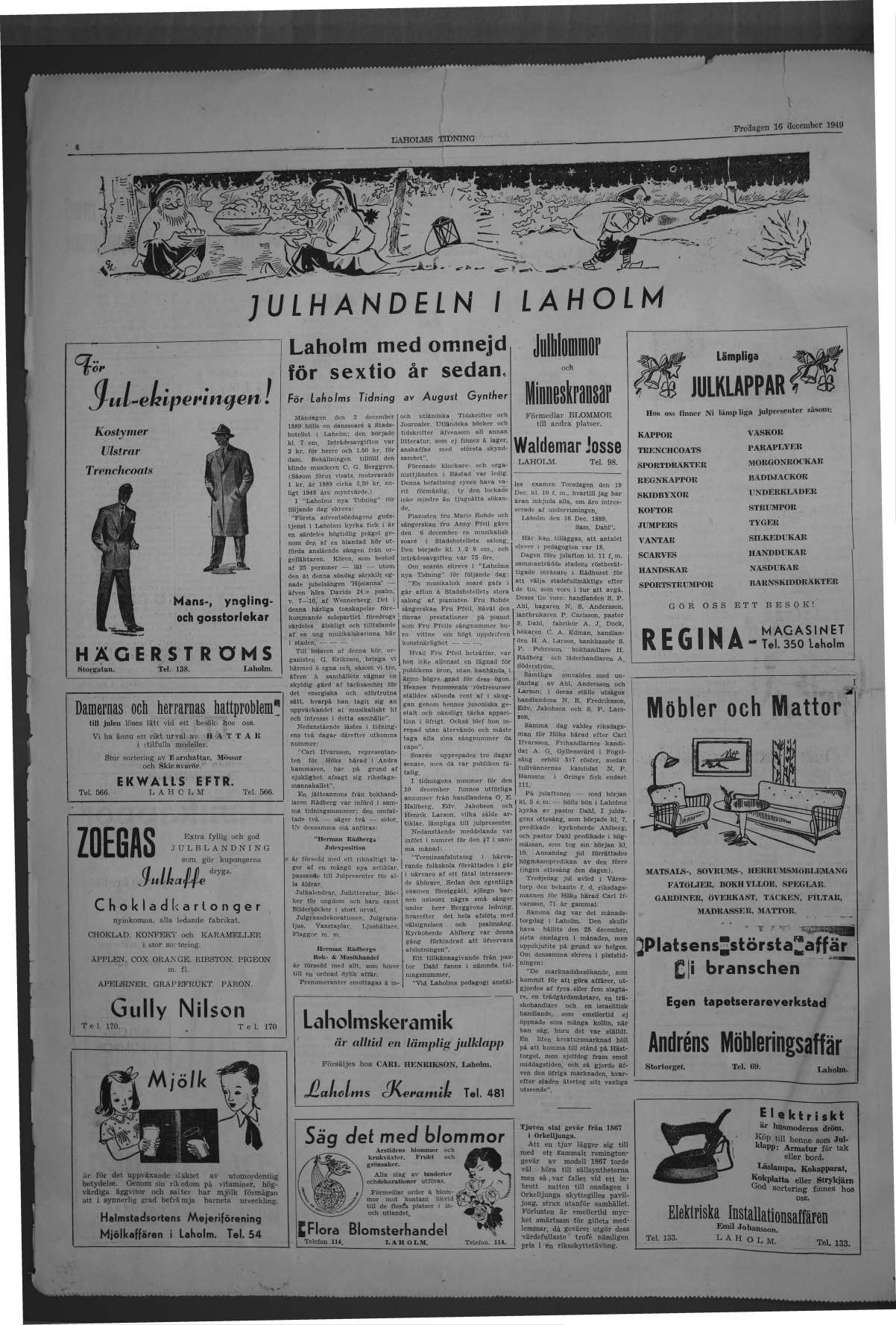 Laholms Tidning Fredag 16 december 1949, sida 4