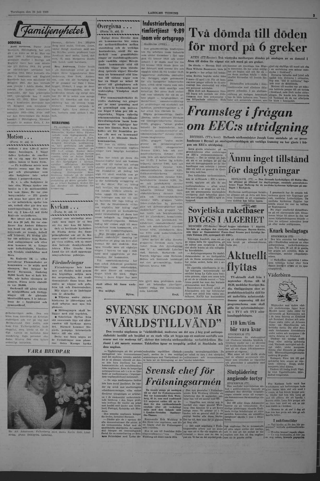 Laholms Tidning Torsdag 24 juli 1969, sida 3