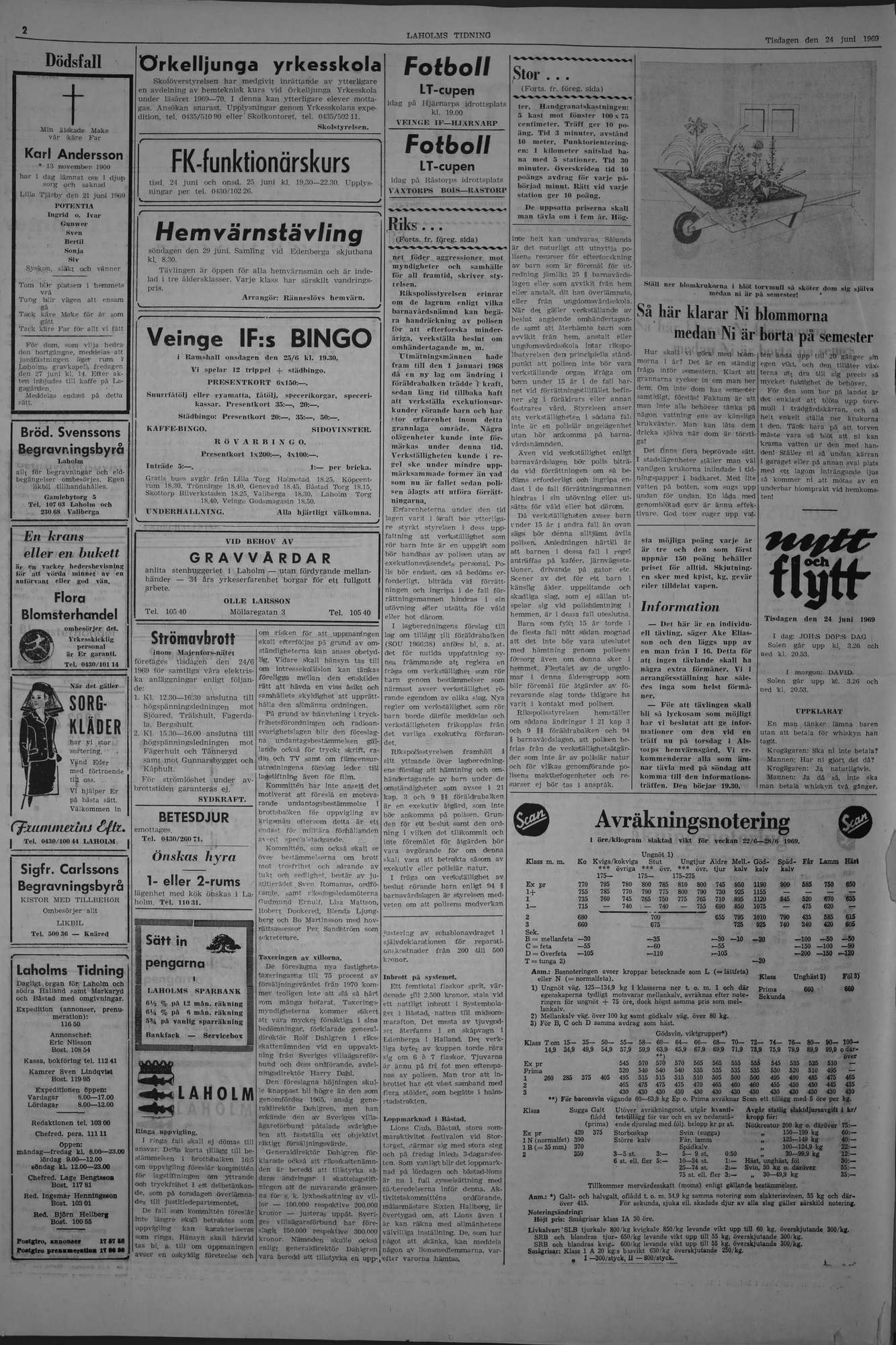 Laholms Tidning Tisdag 24 juni 1969, sida 2