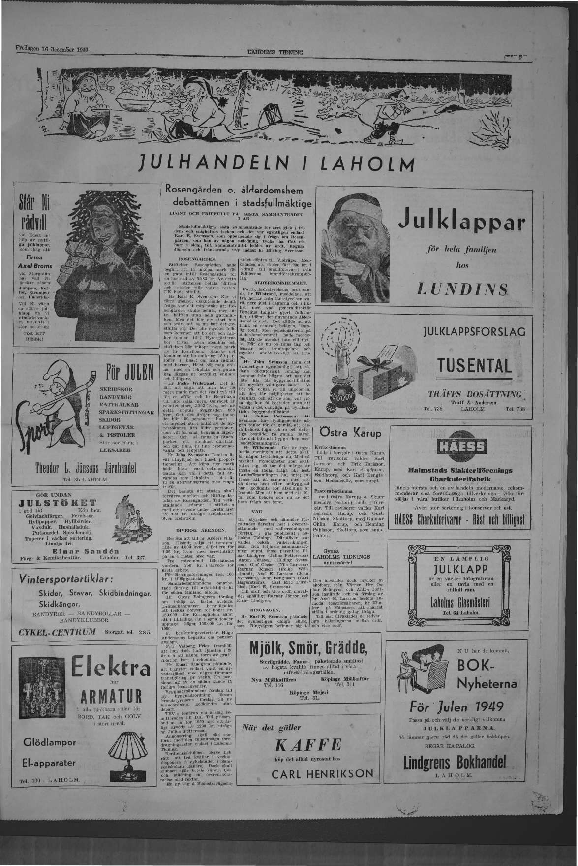 Laholms Tidning Fredag 16 december 1949, sida 5