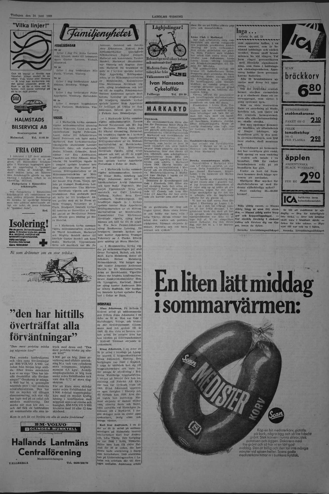 Laholms Tidning Tisdag 24 juni 1969, sida 3