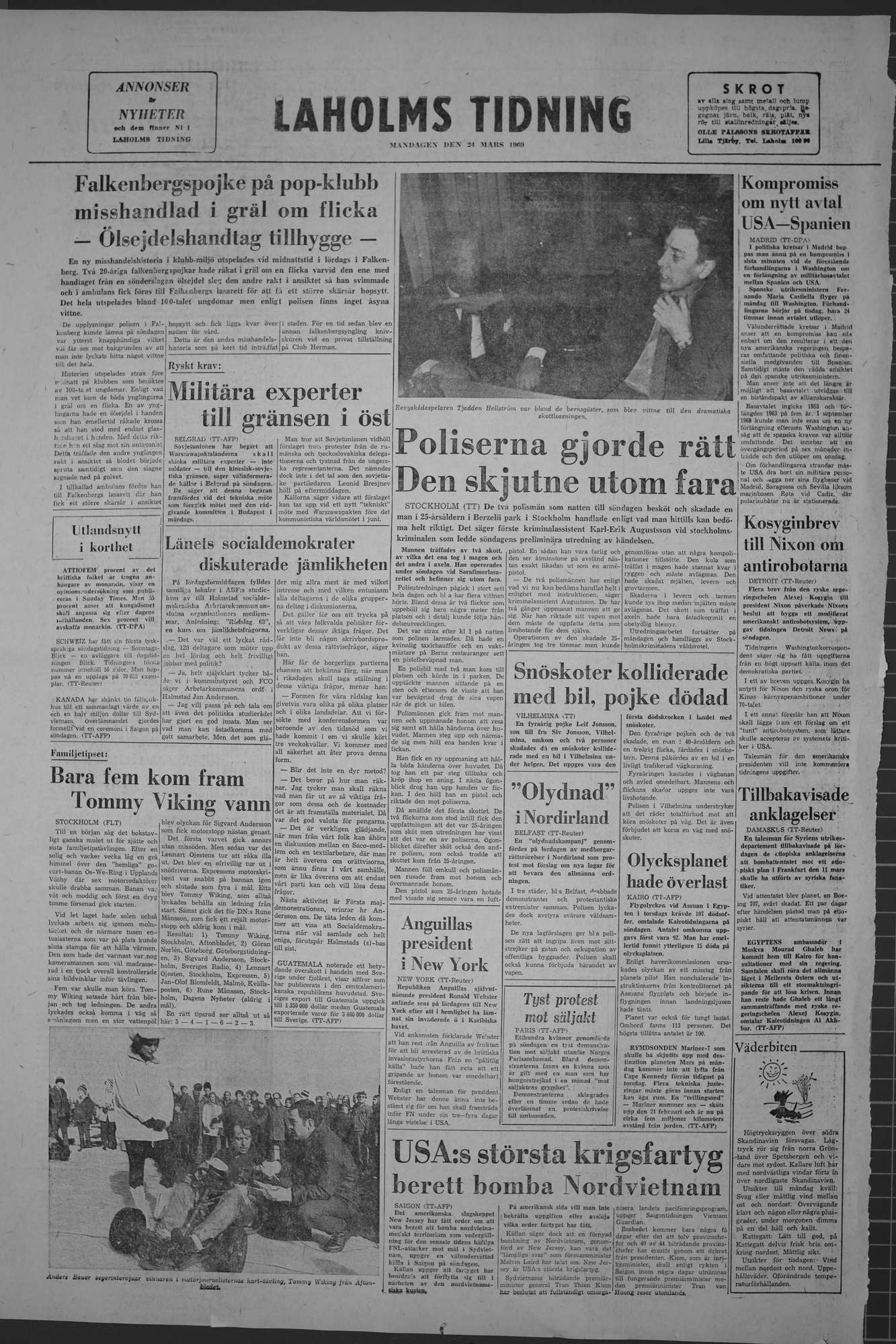 Laholms Tidning Måndag 24 mars 1969, sida 8
