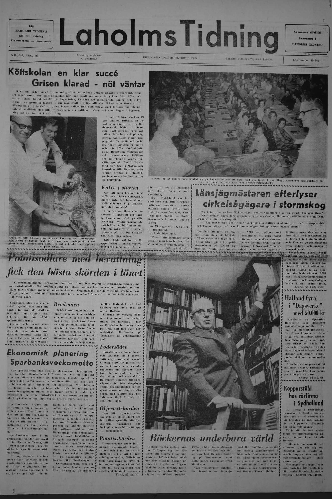 Laholms Tidning Fredag 24 oktober 1969, sida 1