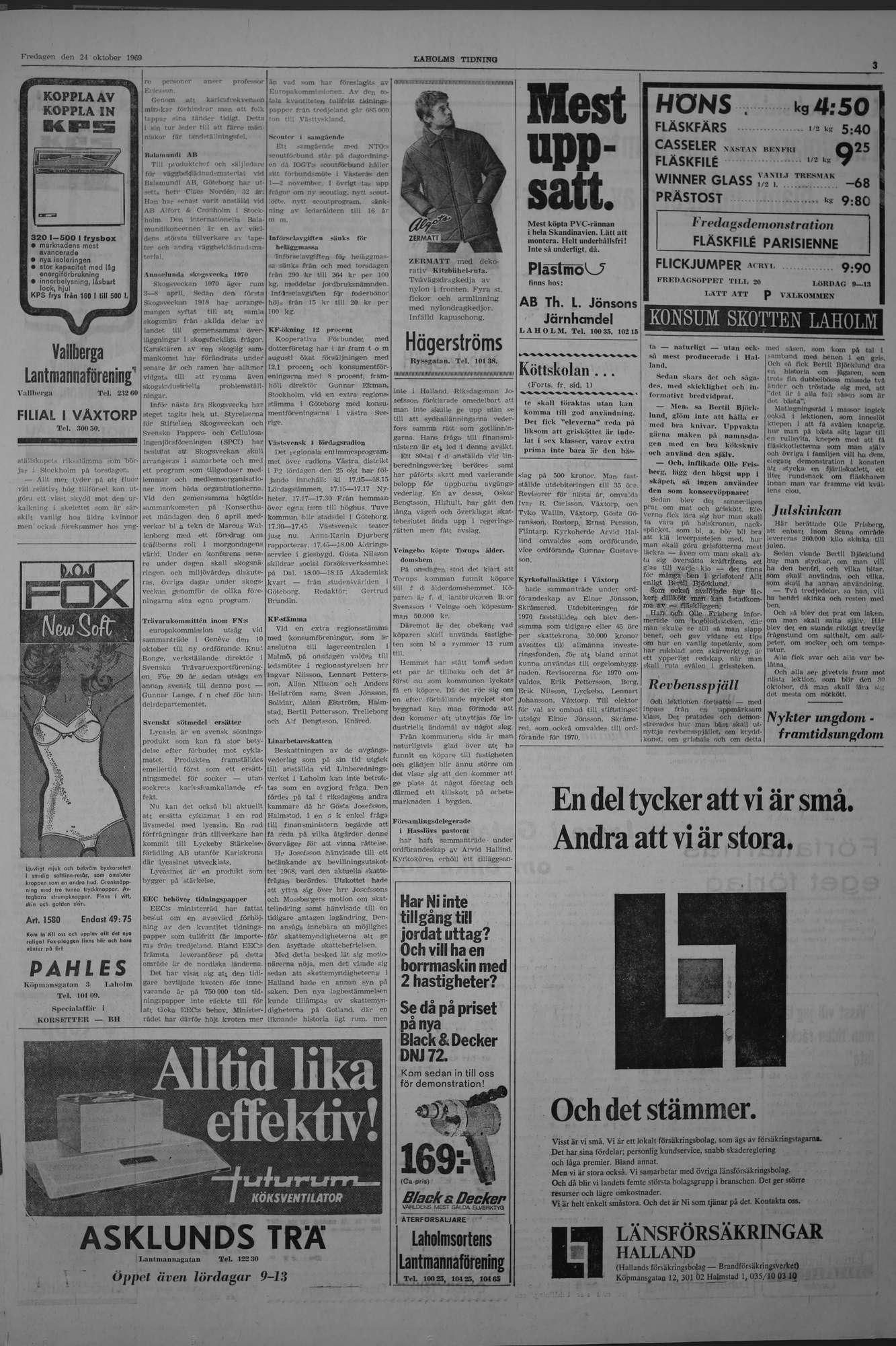 Laholms Tidning Fredag 24 oktober 1969, sida 3