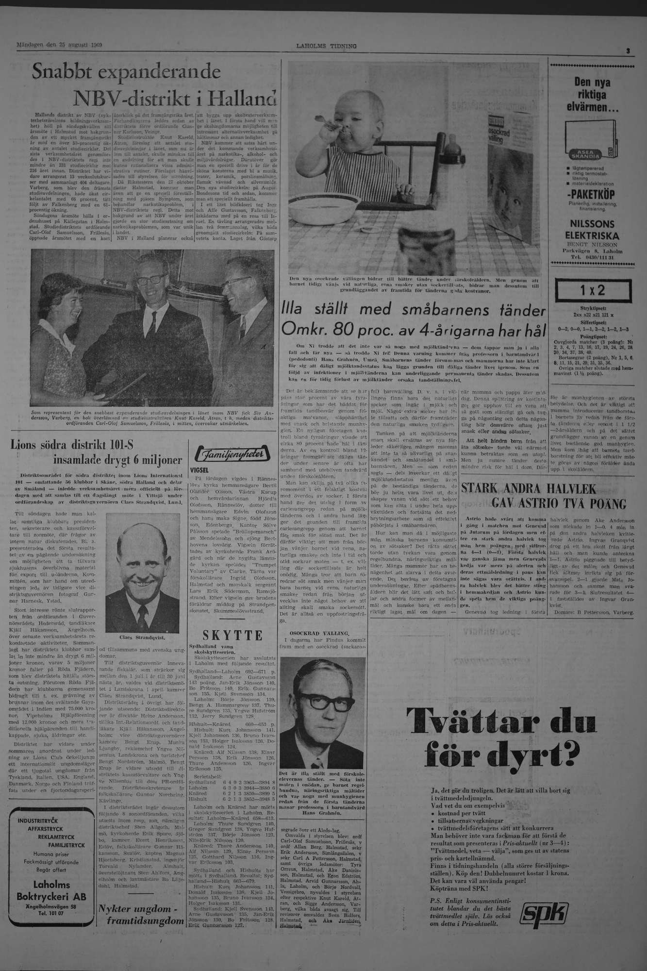 Laholms Tidning Måndag 25 augusti 1969, sida 3
