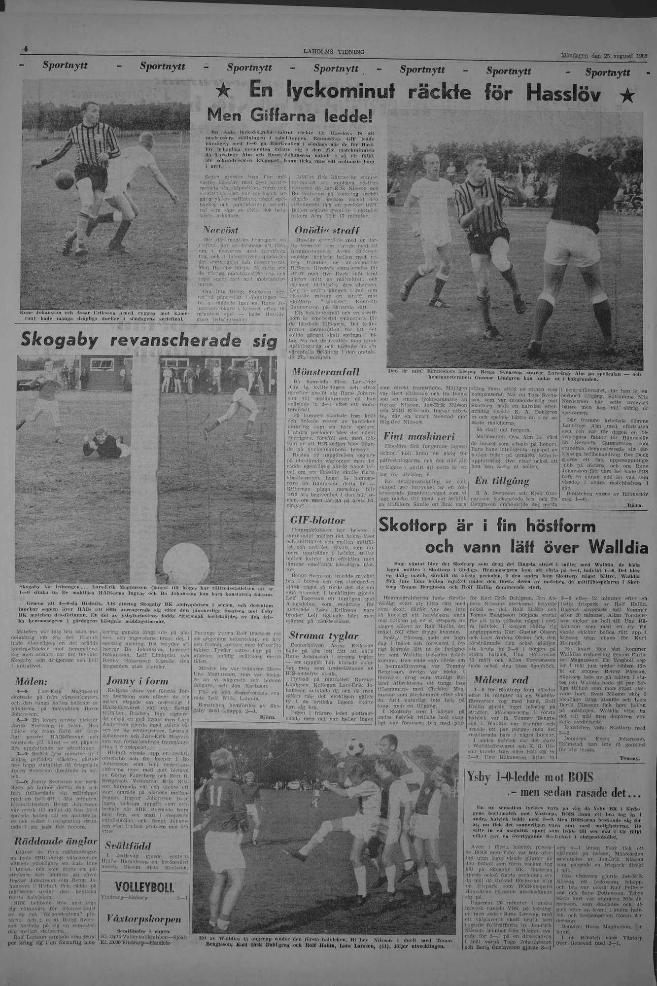 Laholms Tidning Måndag 25 augusti 1969, sida 6