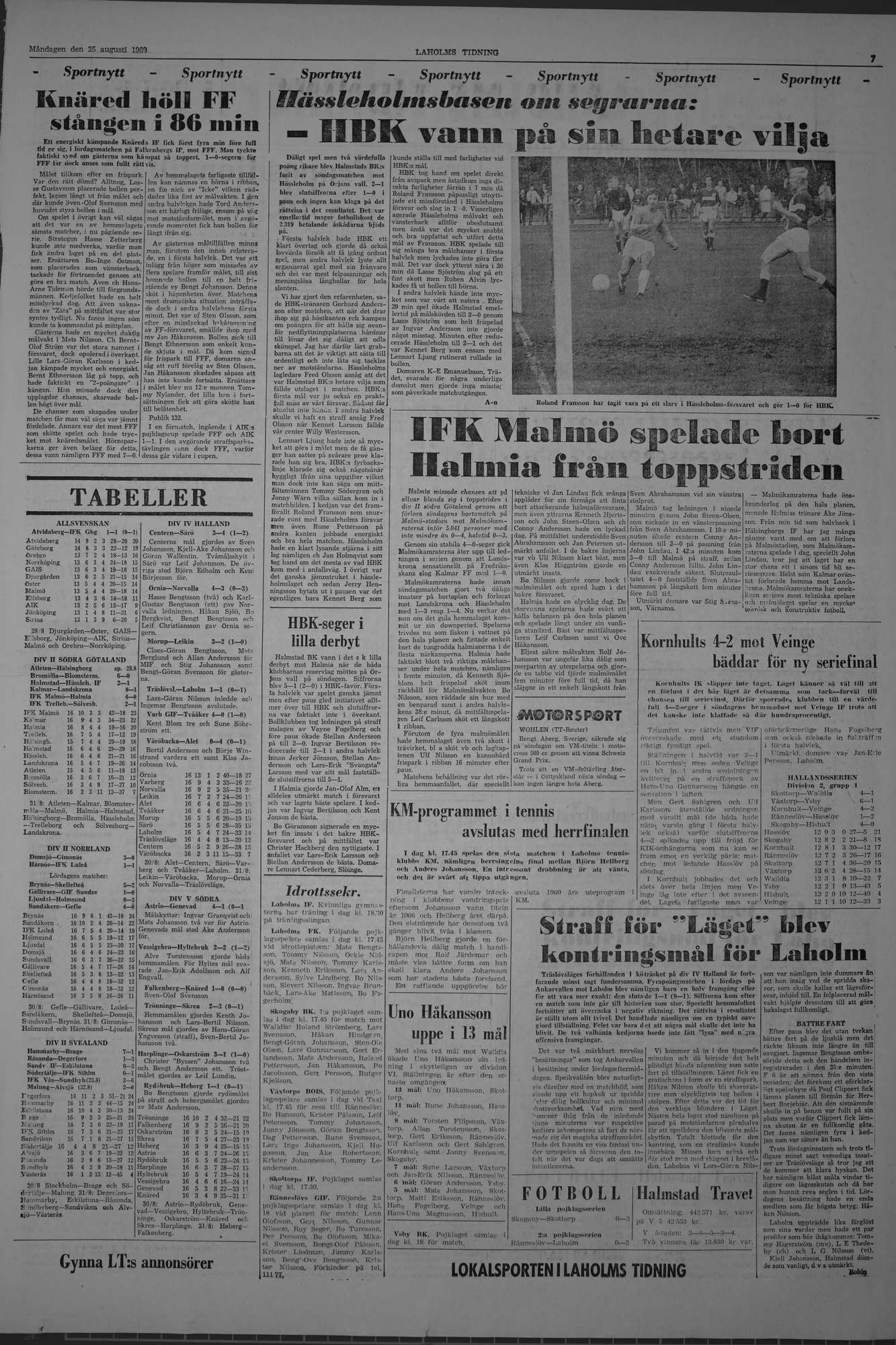 Laholms Tidning Måndag 25 augusti 1969, sida 7