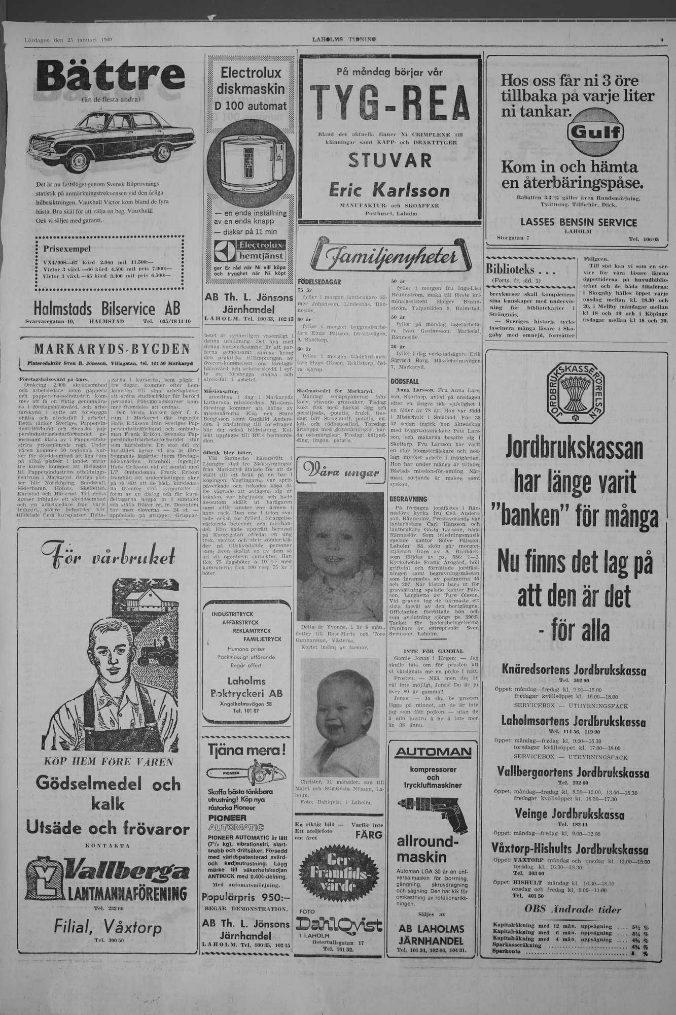 Laholms Tidning Lördag 25 januari 1969, sida 3